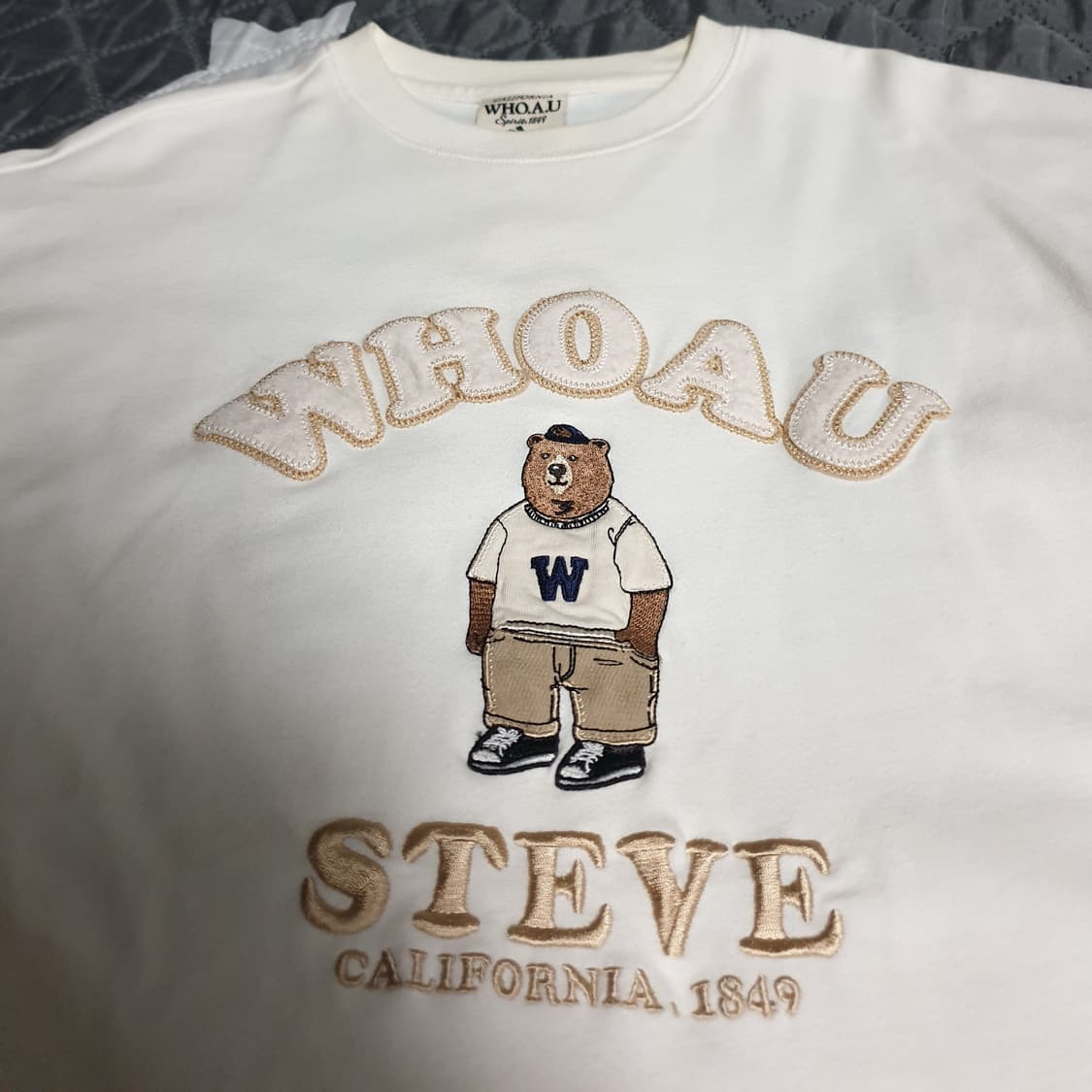 후아유 빅자수 스티브 코튼 반팔티 (S) 상품이미지2