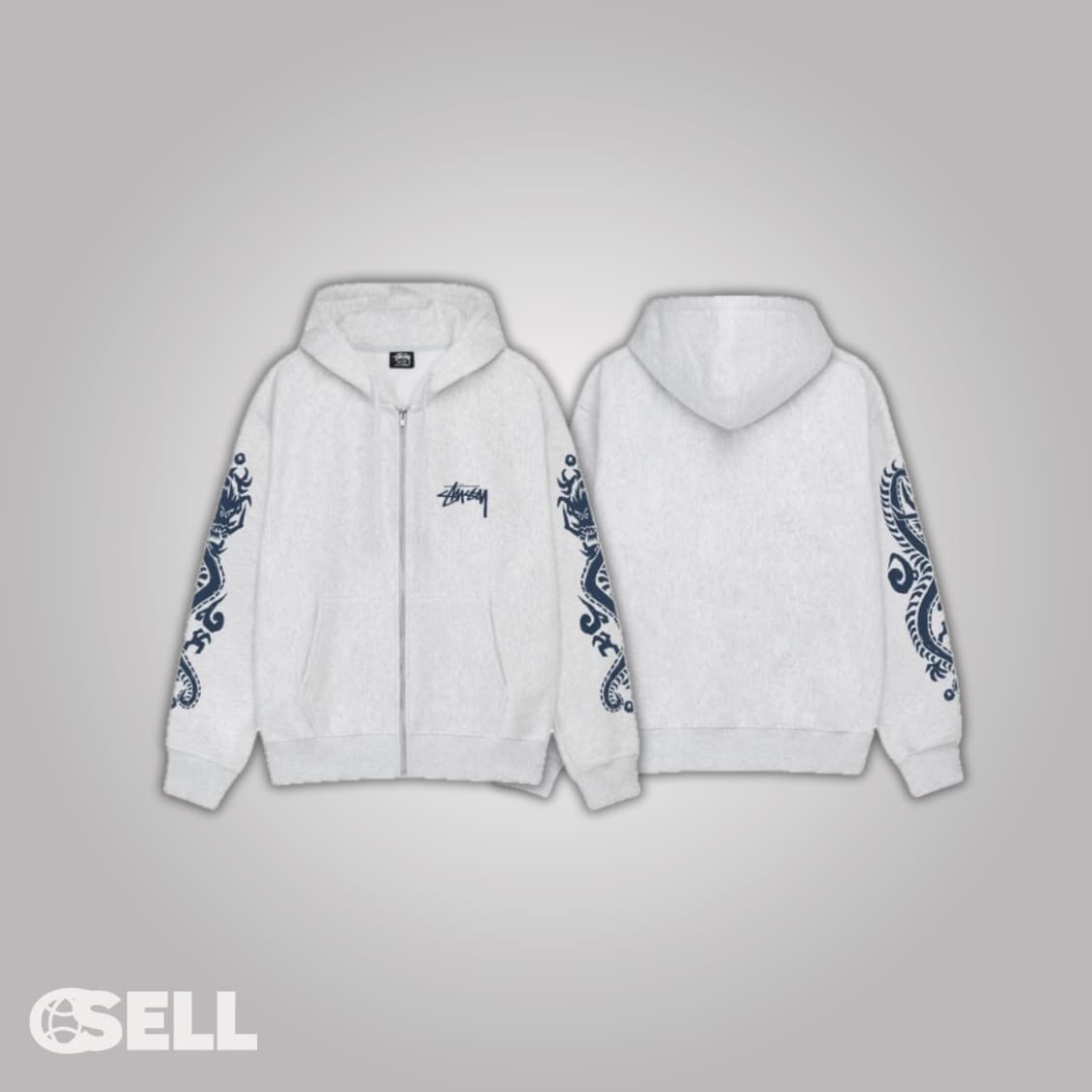 스투시 드래곤 애쉬헤더 후드집업 상품이미지3