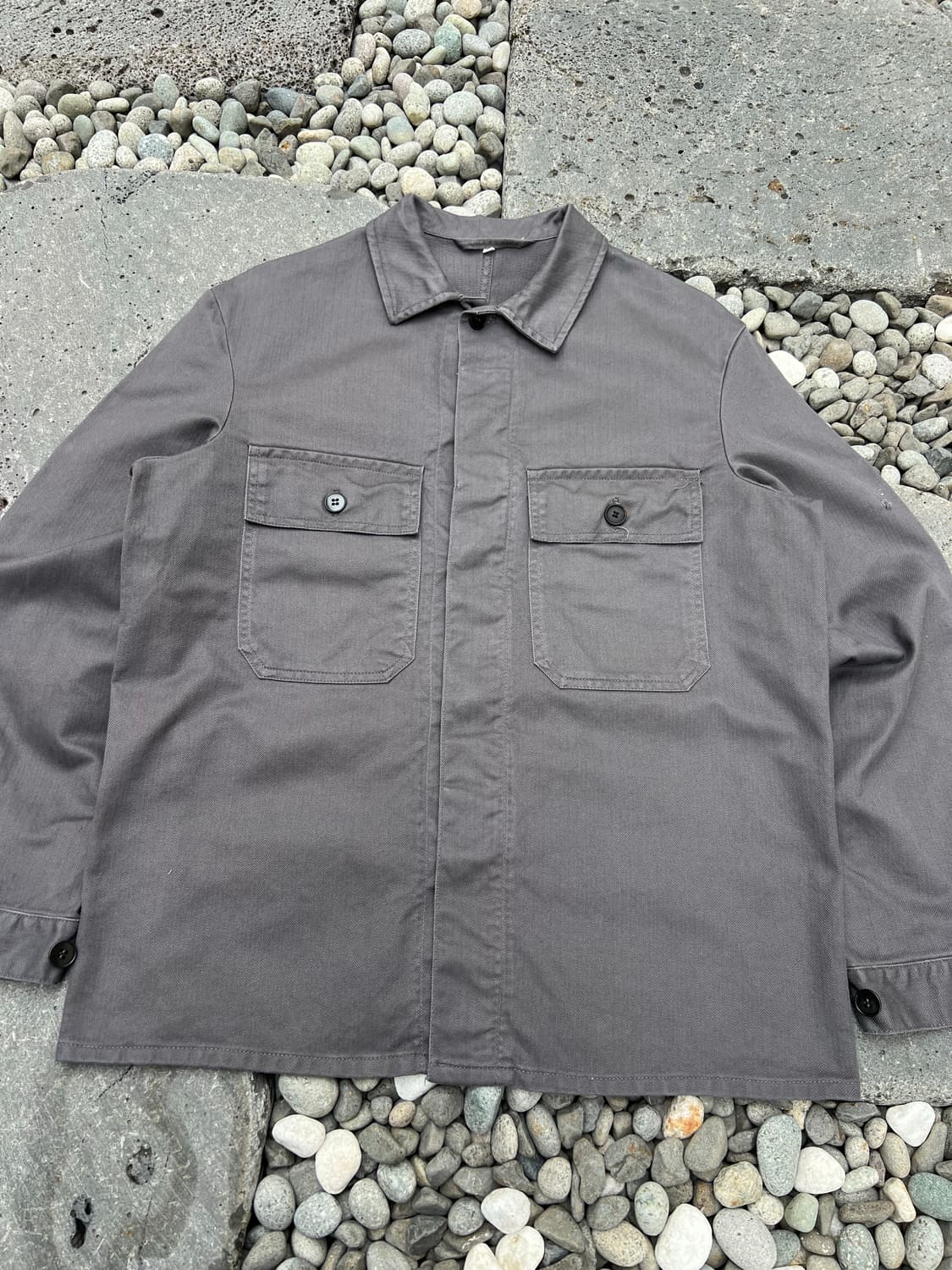 OLD VINTAGE DRAK GREY HBT 헤링본트윌코튼 워크자켓 상품이미지4