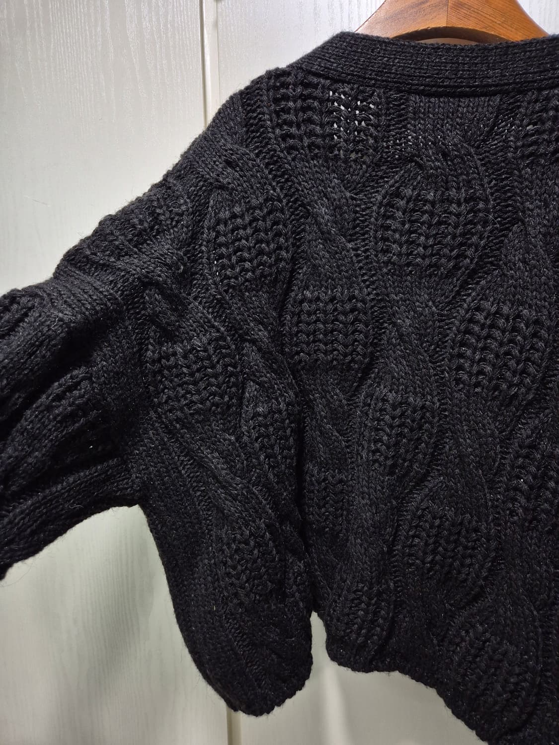블랙 케이블 니트 가디건 상품이미지8
