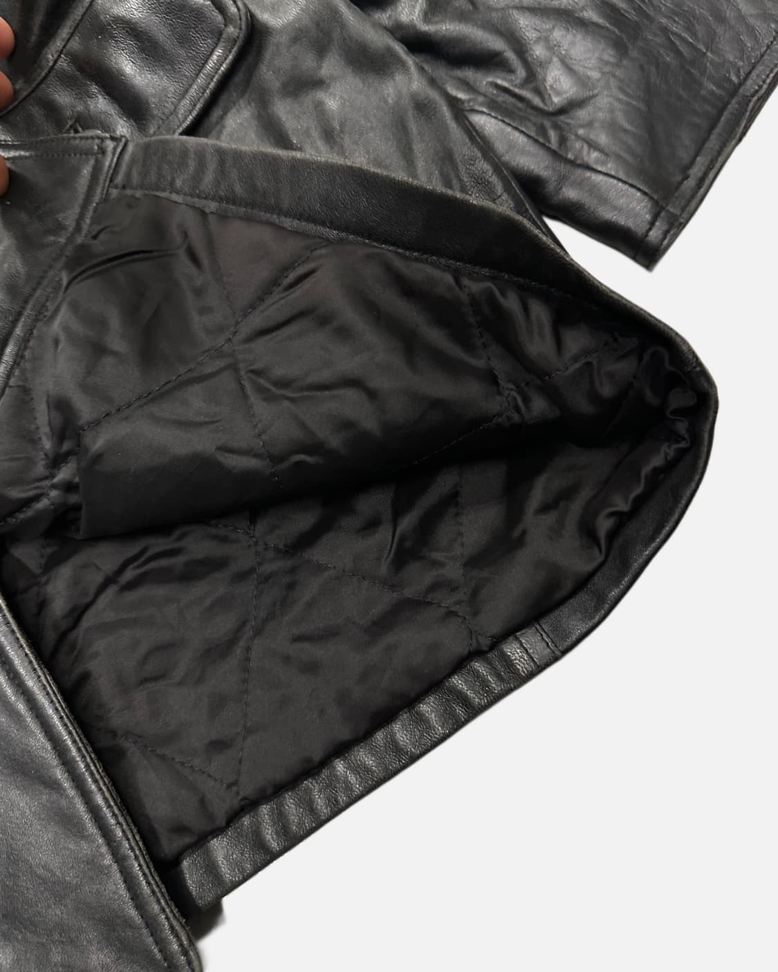 sheep skin black leather coat 상품이미지4