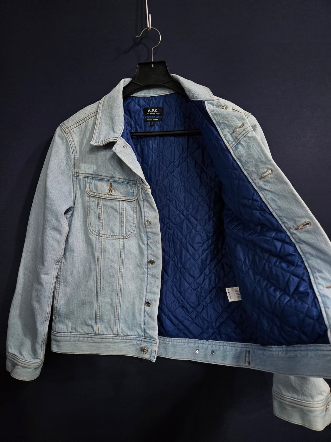 A.P.C 아페쎄 라이트블루 남성 슬림핏 100 데님자켓  상품이미지8