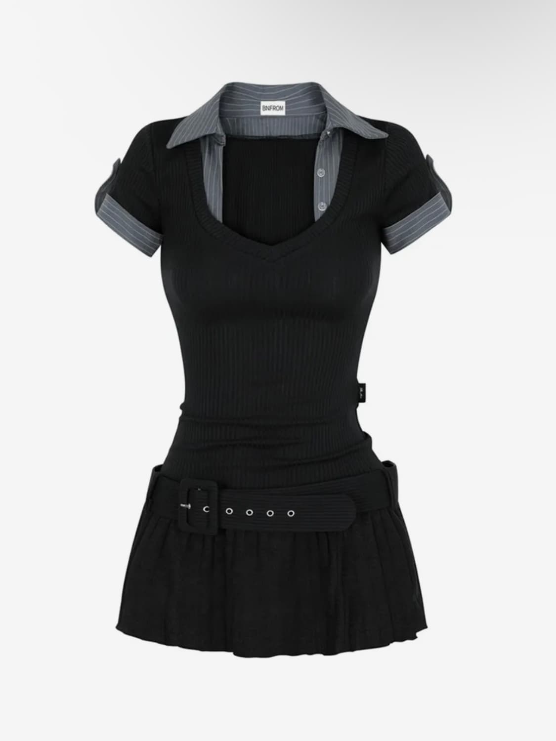 비엔프롬 STUDY WASIT BELT DRESS [BLACK] 상품이미지1