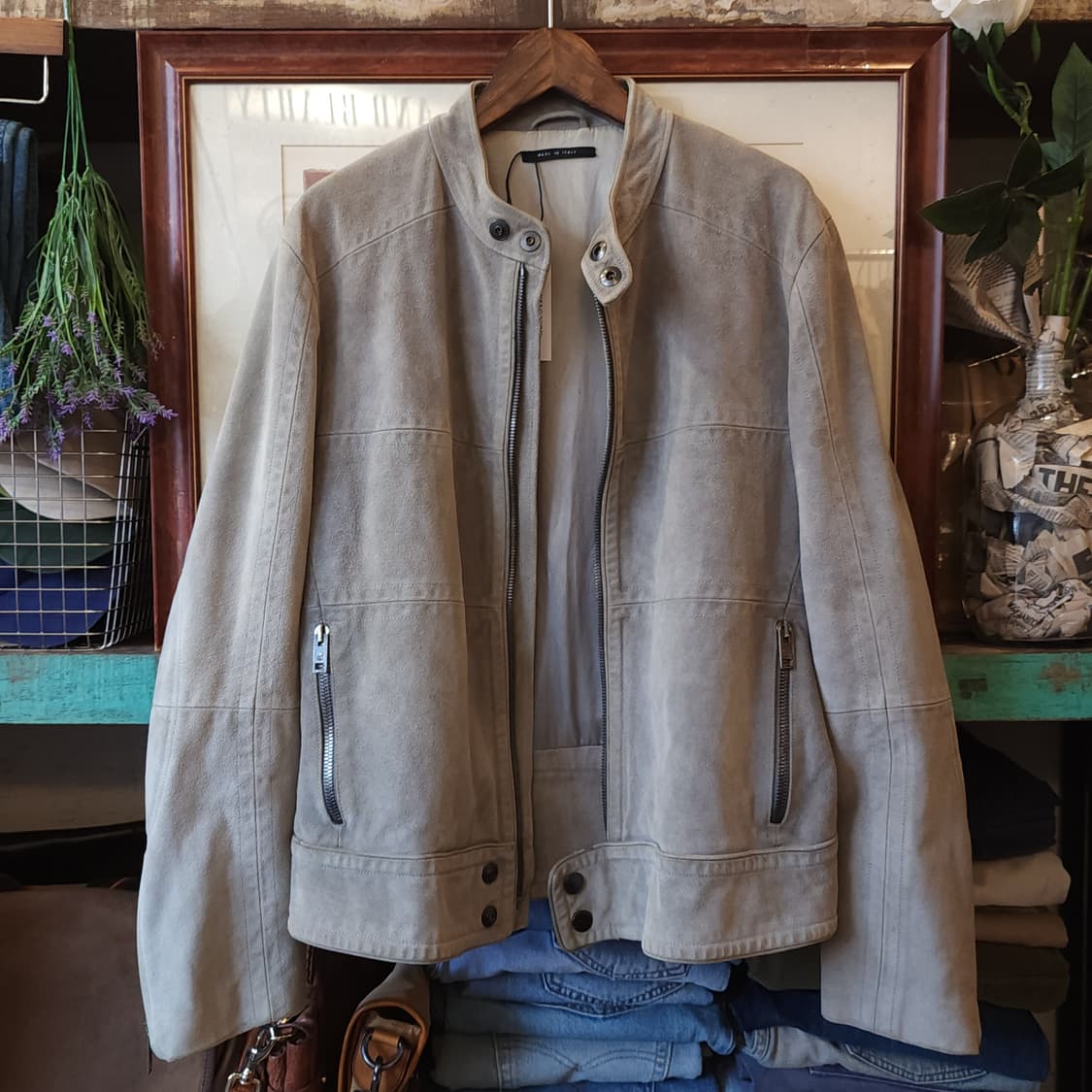 구찌 톰포드 카우하이드 스웨이드 바이커 레더 자켓 56 상품이미지1