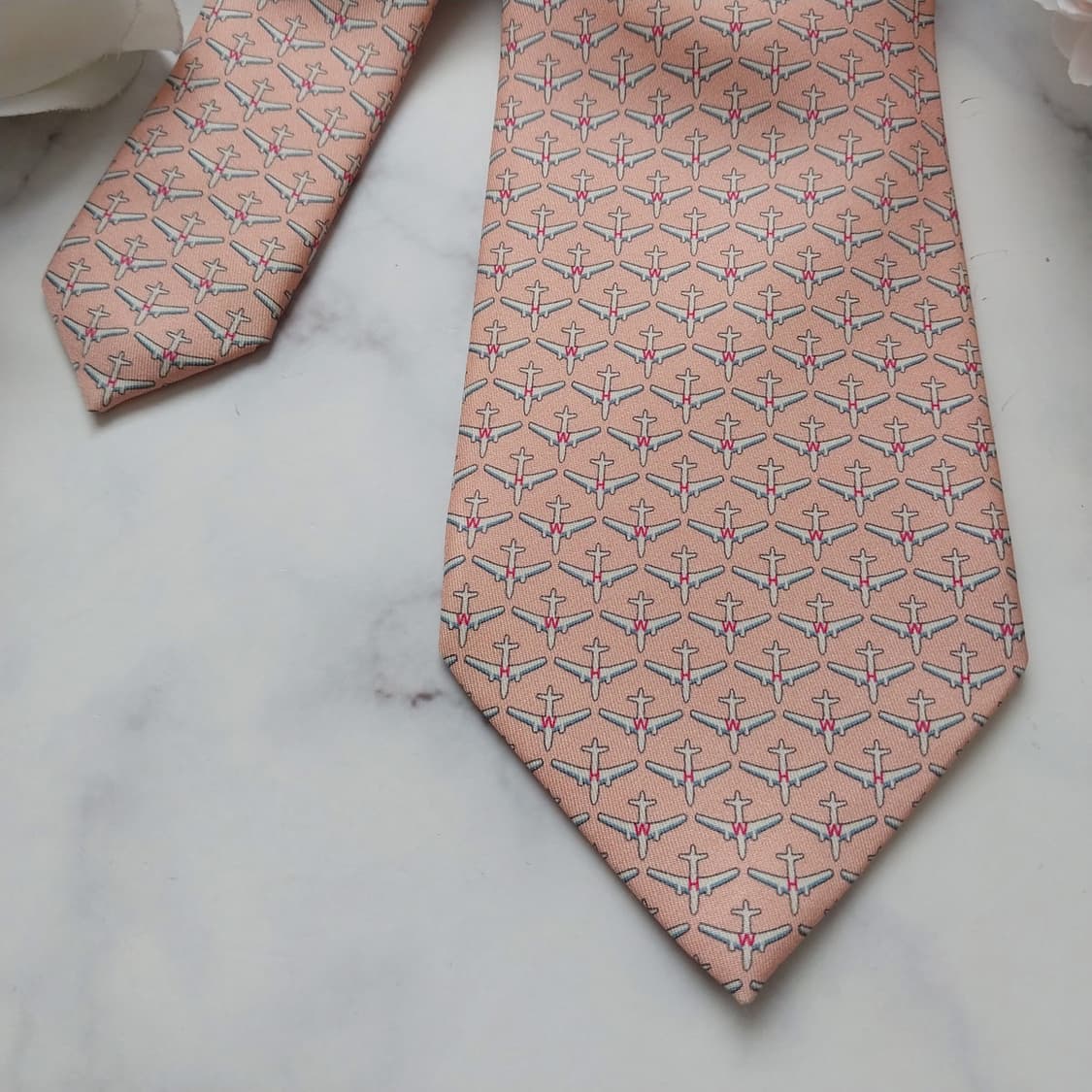 헌팅월드 실크 피치 비행기 모티브 넥타이 8.7cm A+등급 K1258
 상품이미지3