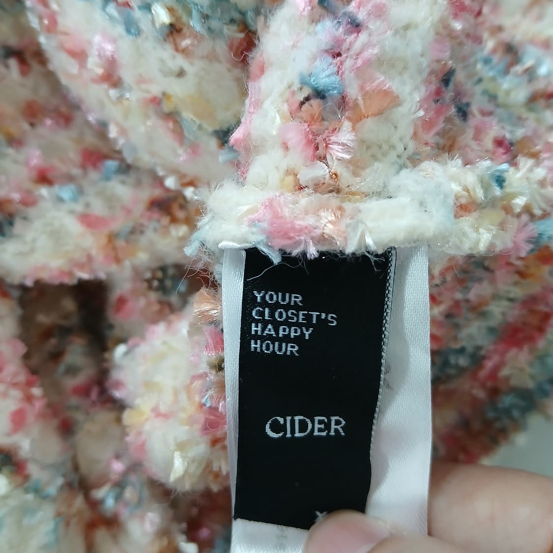 CIDER 트위드 크롭 가디건 진주버튼 상품이미지7