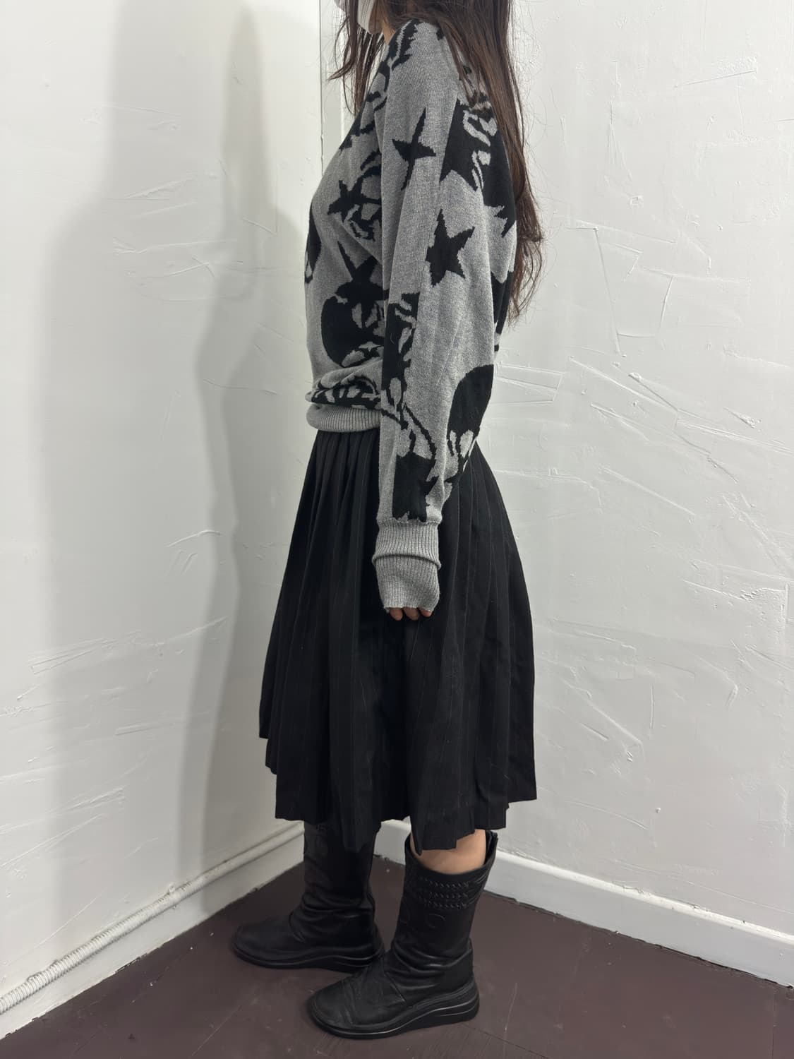 stripe pleats midi skirt 상품이미지5