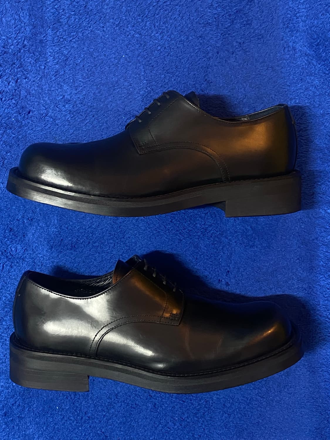 무신사 스탠다드 와이드 스퀘어 더비 슈즈 블랙 265 상품이미지3