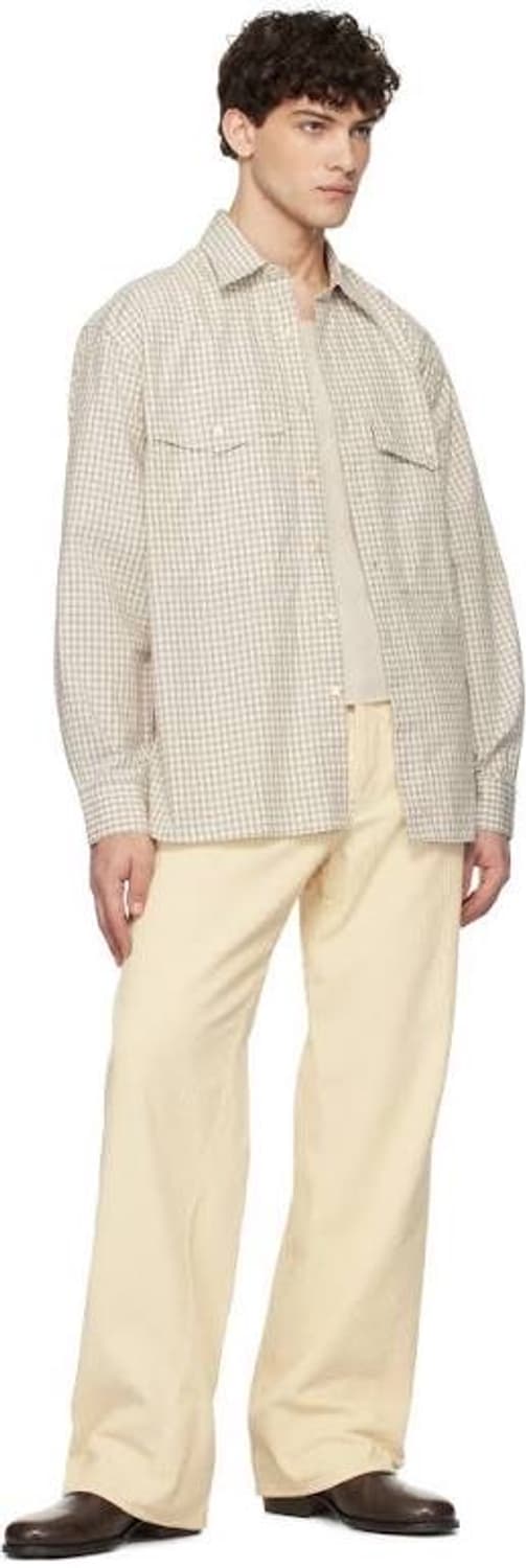 선플라워 체크 노트 셔츠 오프 화이트 상품이미지3