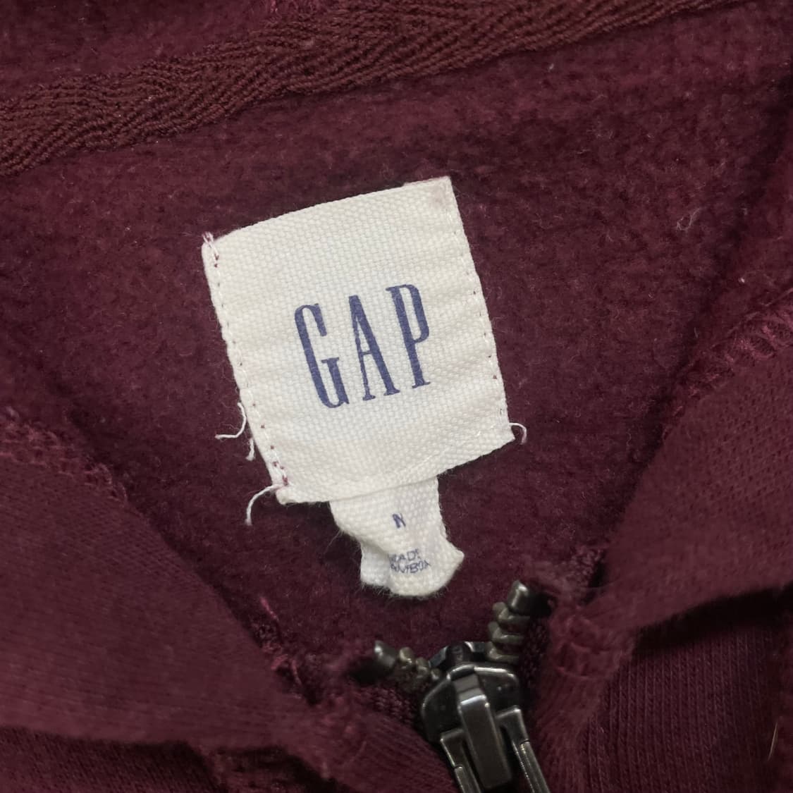 갭 Gap 스펠 로고 후드집업 버건디 상품이미지3