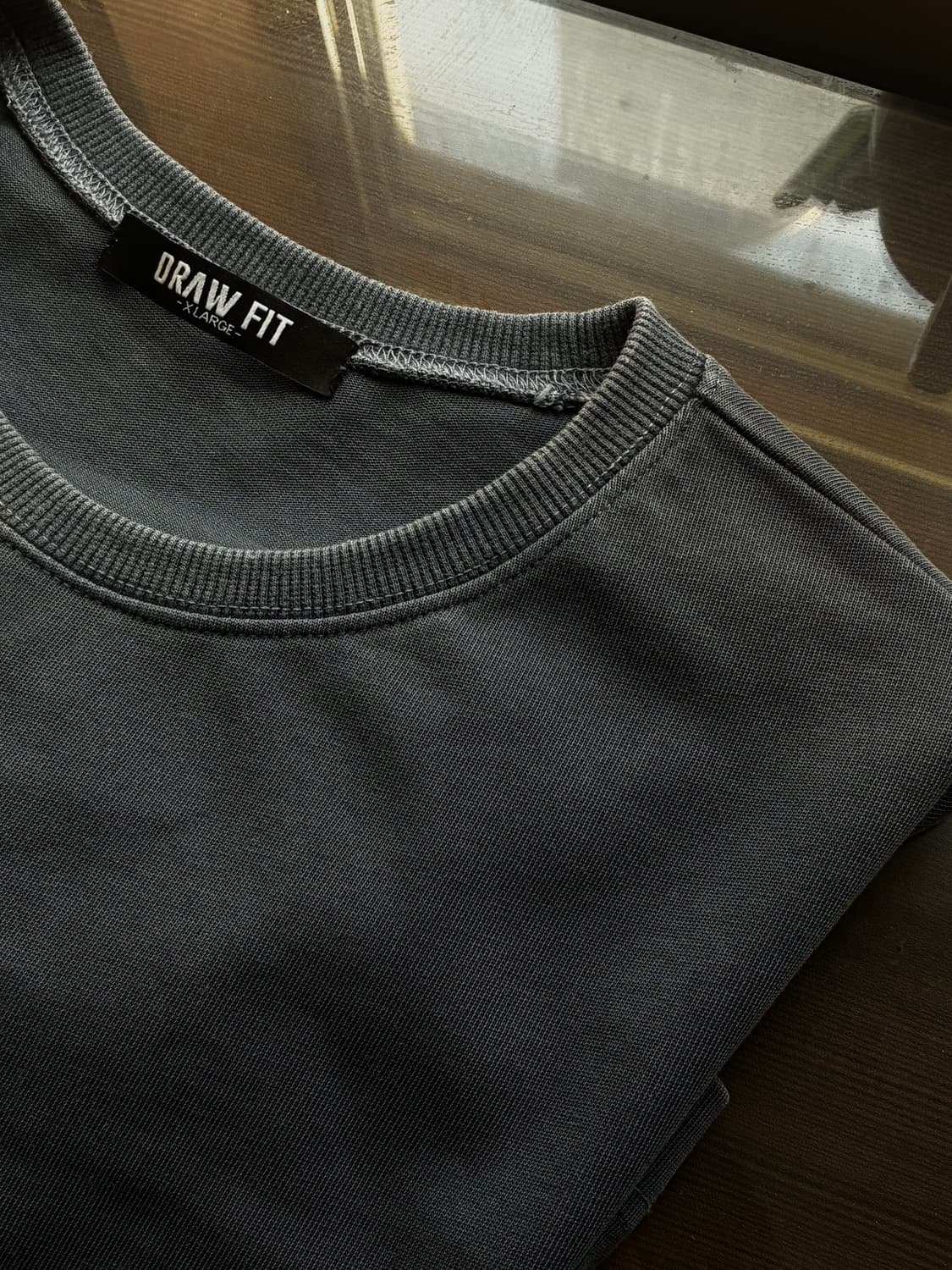 (XL) 드로우핏 슬레이 피그먼트 워싱 티셔츠 [D.BLUE] 반팔 상품이미지10