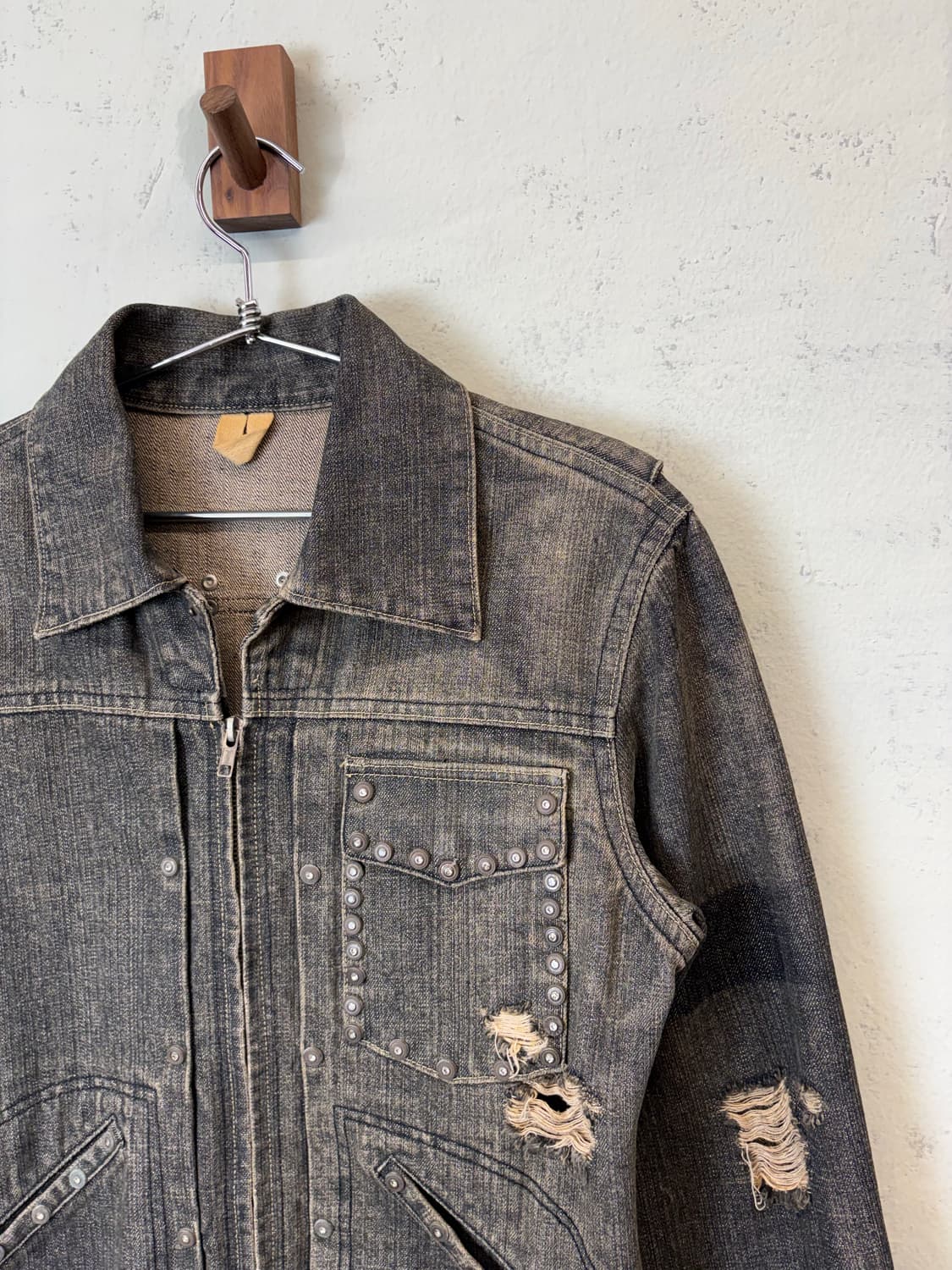 JPN 빈티지 레터링 큐빅 집업 데님 자켓 상품이미지3