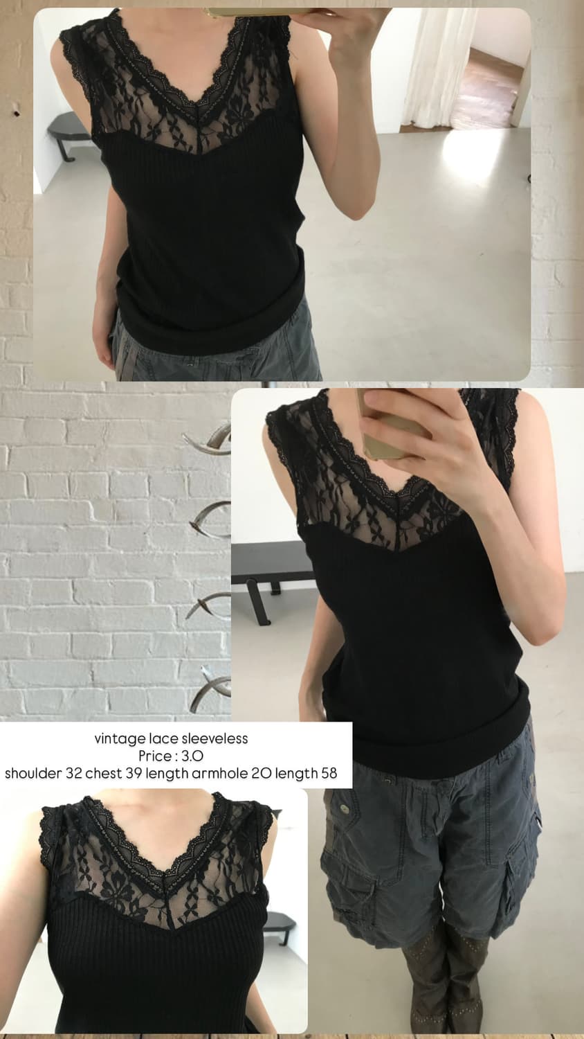 vintage lace sleeveless 상품이미지5