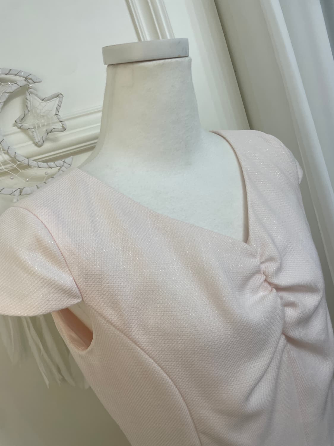 pink twinkle tweed shirring french sleev 상품이미지9