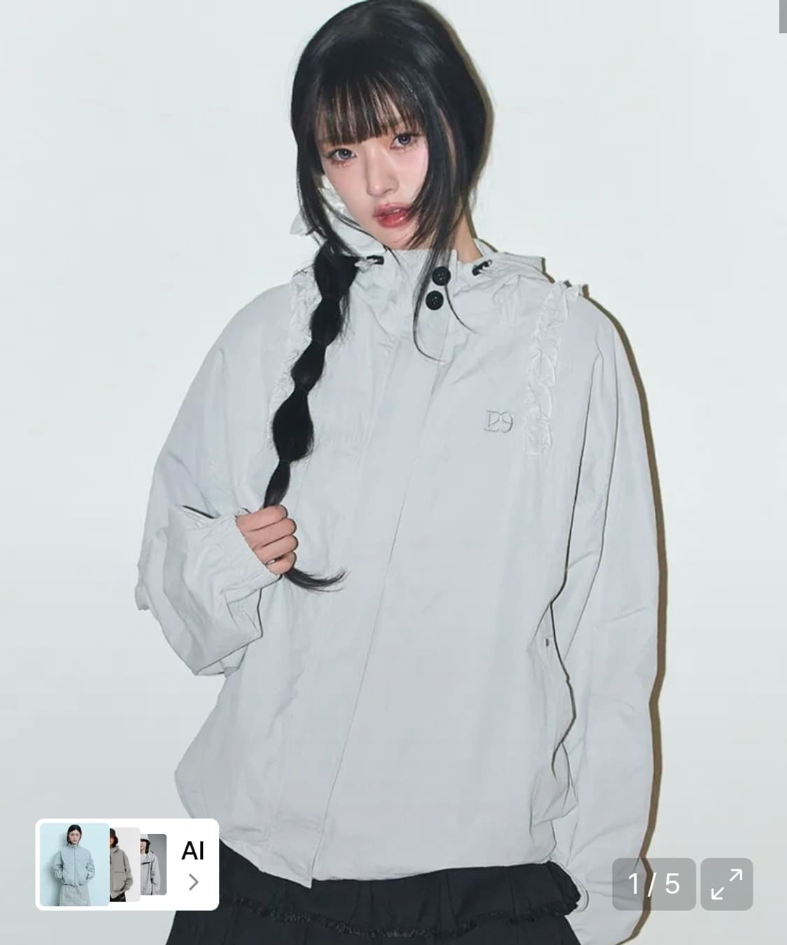 일리고 오블리크 프릴 후드 자켓 상품이미지1