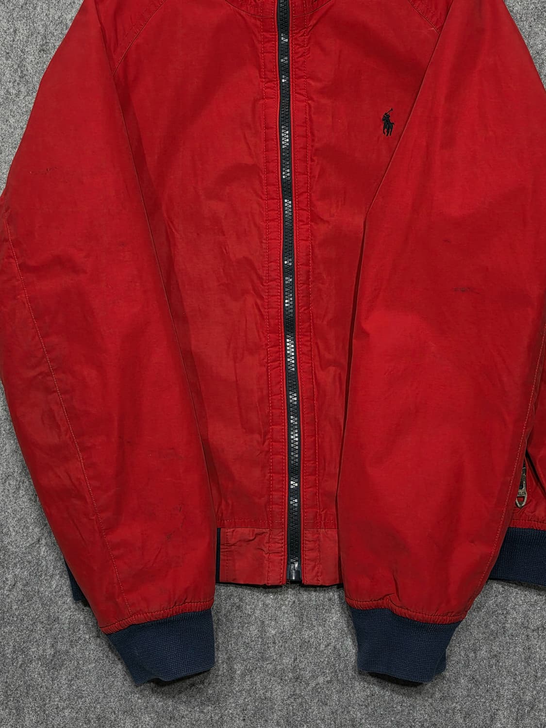 폴로 랄프로렌 빈티지 기모 코튼 나일론 쉘 블루종 자켓 L 상품이미지4