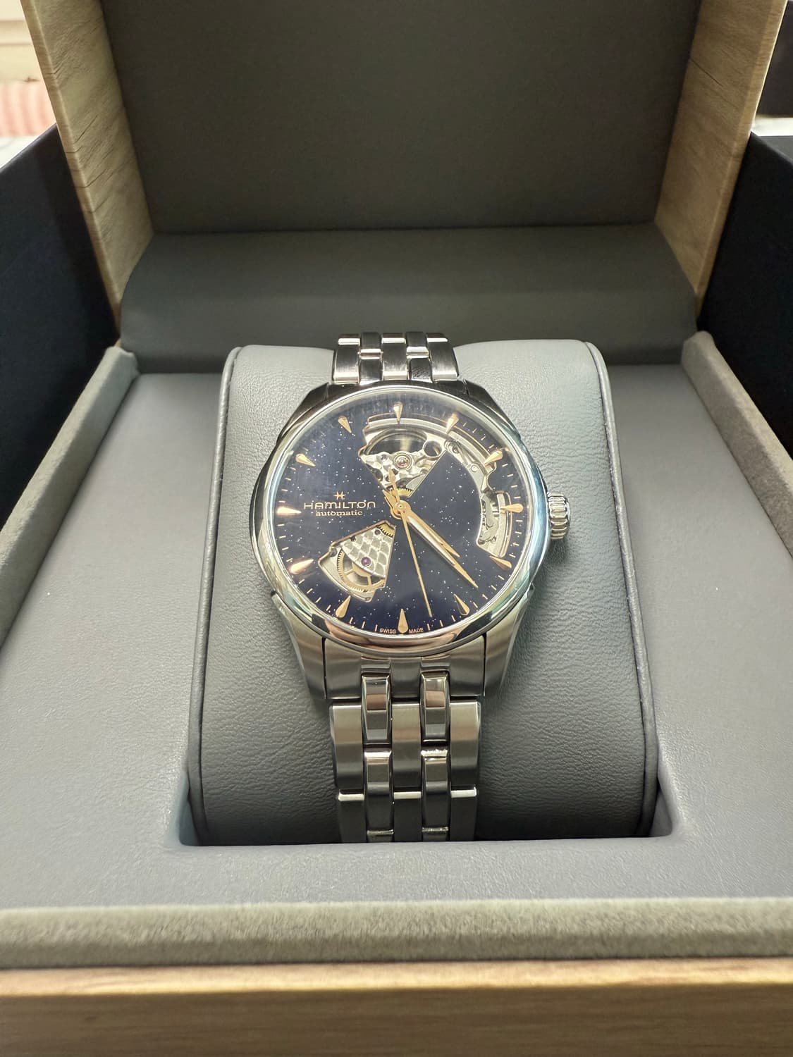 해밀턴 재즈마스터 신상! 36m오픈하트 미드나잇블루 상품이미지1