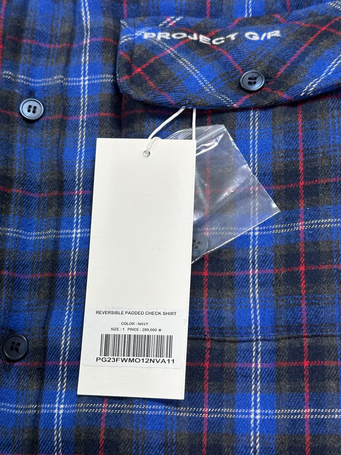 (1) 프로젝트gr 리버시블 패디드 체크셔츠 네이비 상품이미지3