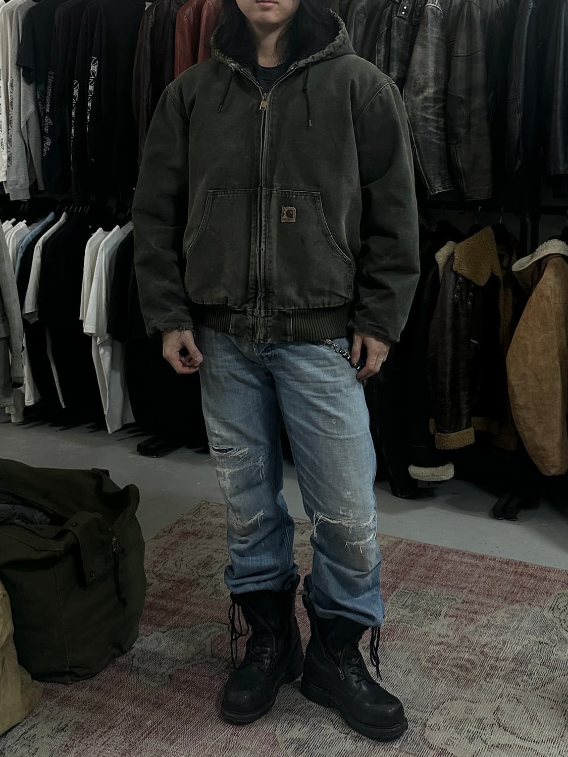 OG 칼하트 J130 액티브 자켓 칼하트 MOS 모스그린 구버전 상품이미지10