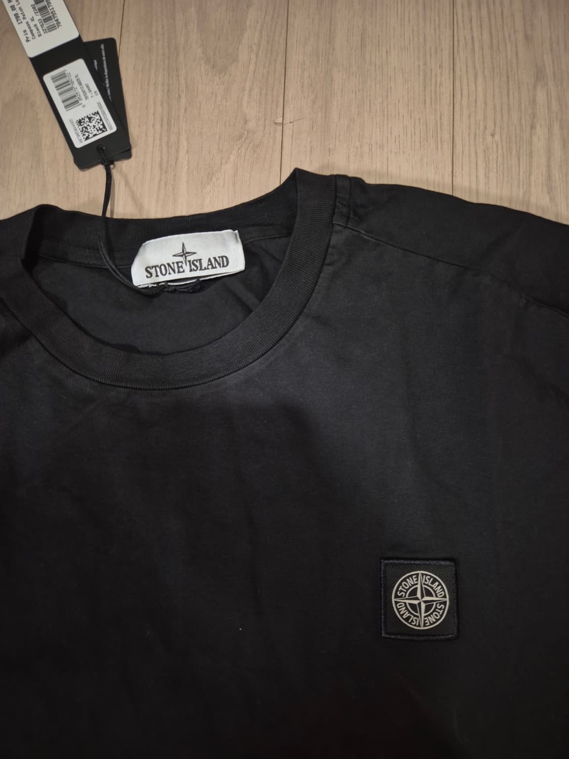 [새상품/XL] 스톤아일랜드 패치로고 티셔츠 블랙 상품이미지2