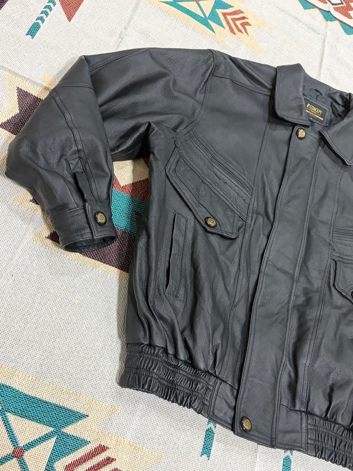 90s F.concept leather bomber jacket 상품이미지3