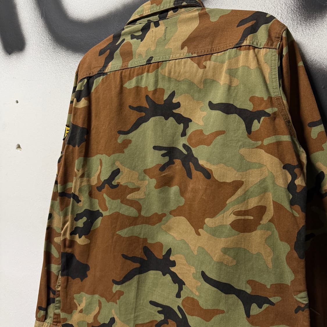 VTG 빈티지 우드랜드 풀 카모 패치 디테일 더블 포켓 긴팔 셔츠 상품이미지5