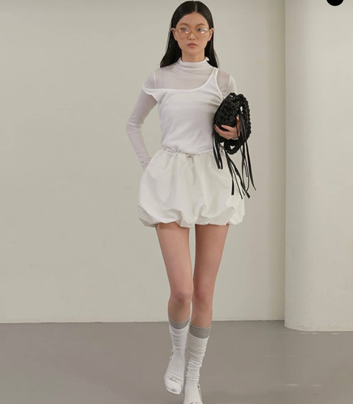 saysra 벌룬 미니스커트 아이보리 제니착용 상품이미지2