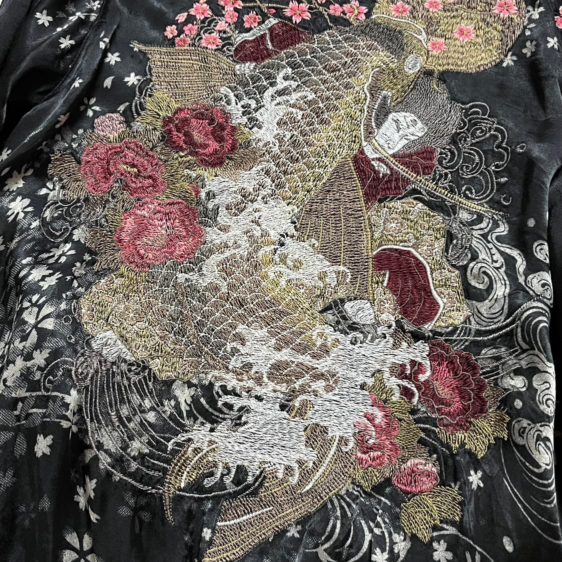 vtg 일본빈티지 풀자수 용호상박 리보시블 스카쟌 상품이미지6