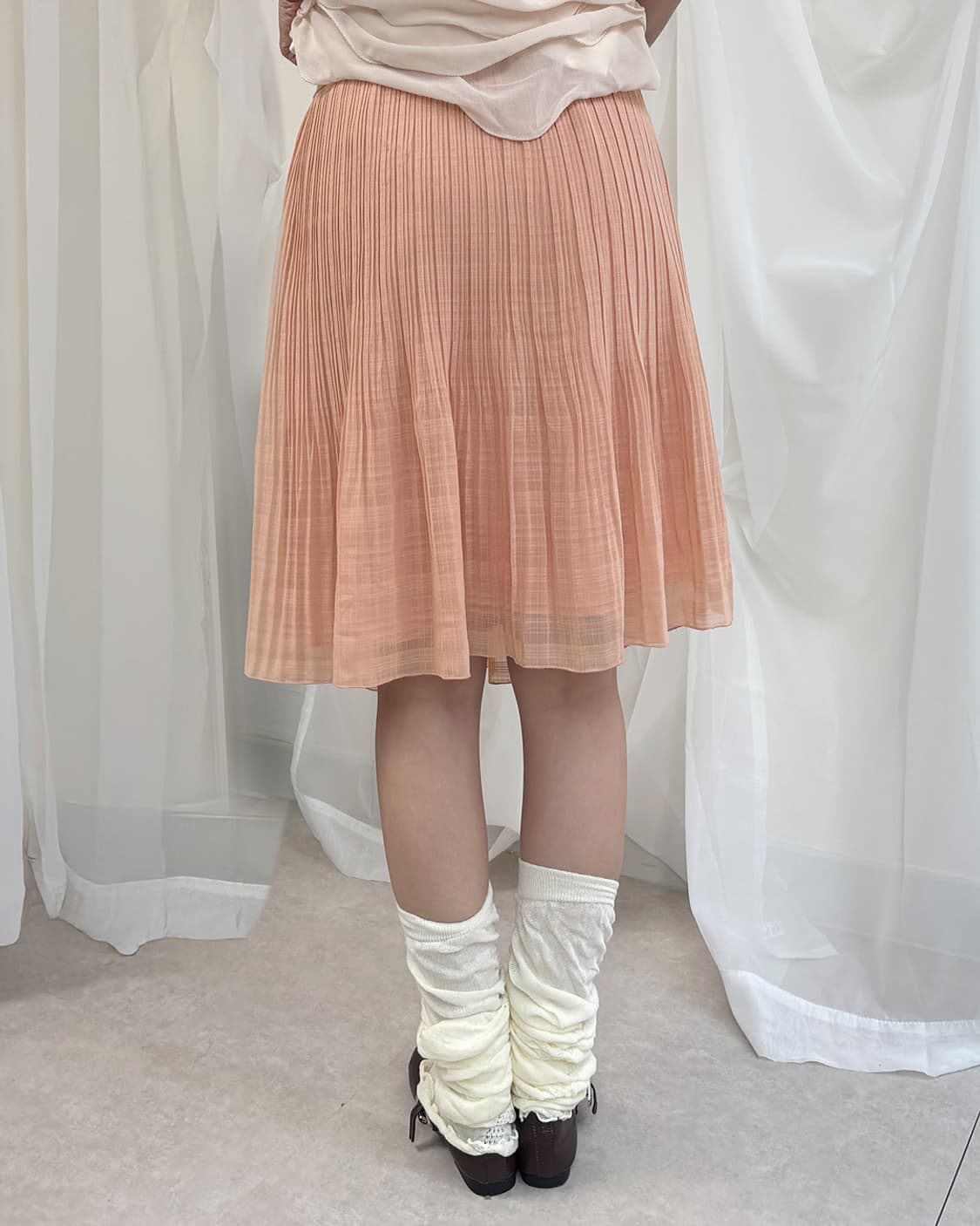 SOUP blush veil pleats midi skirt 상품이미지3