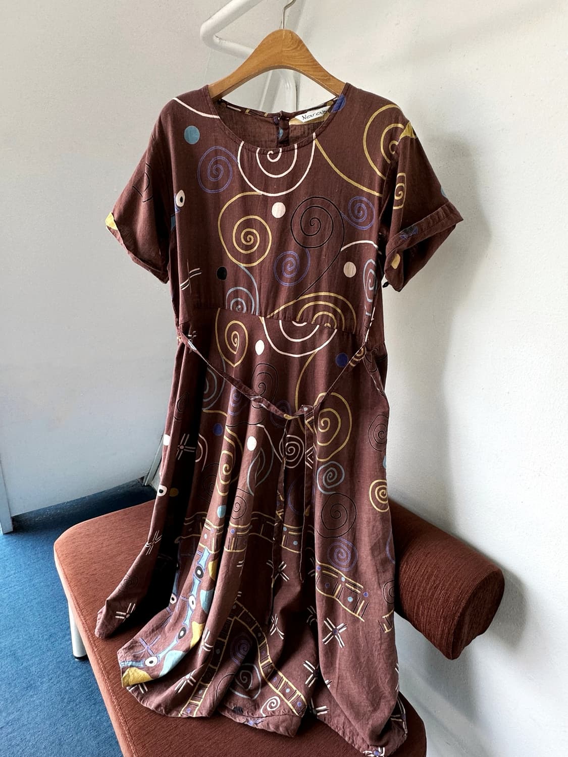 Cotton natural dyed pattern onepiece 상품이미지1