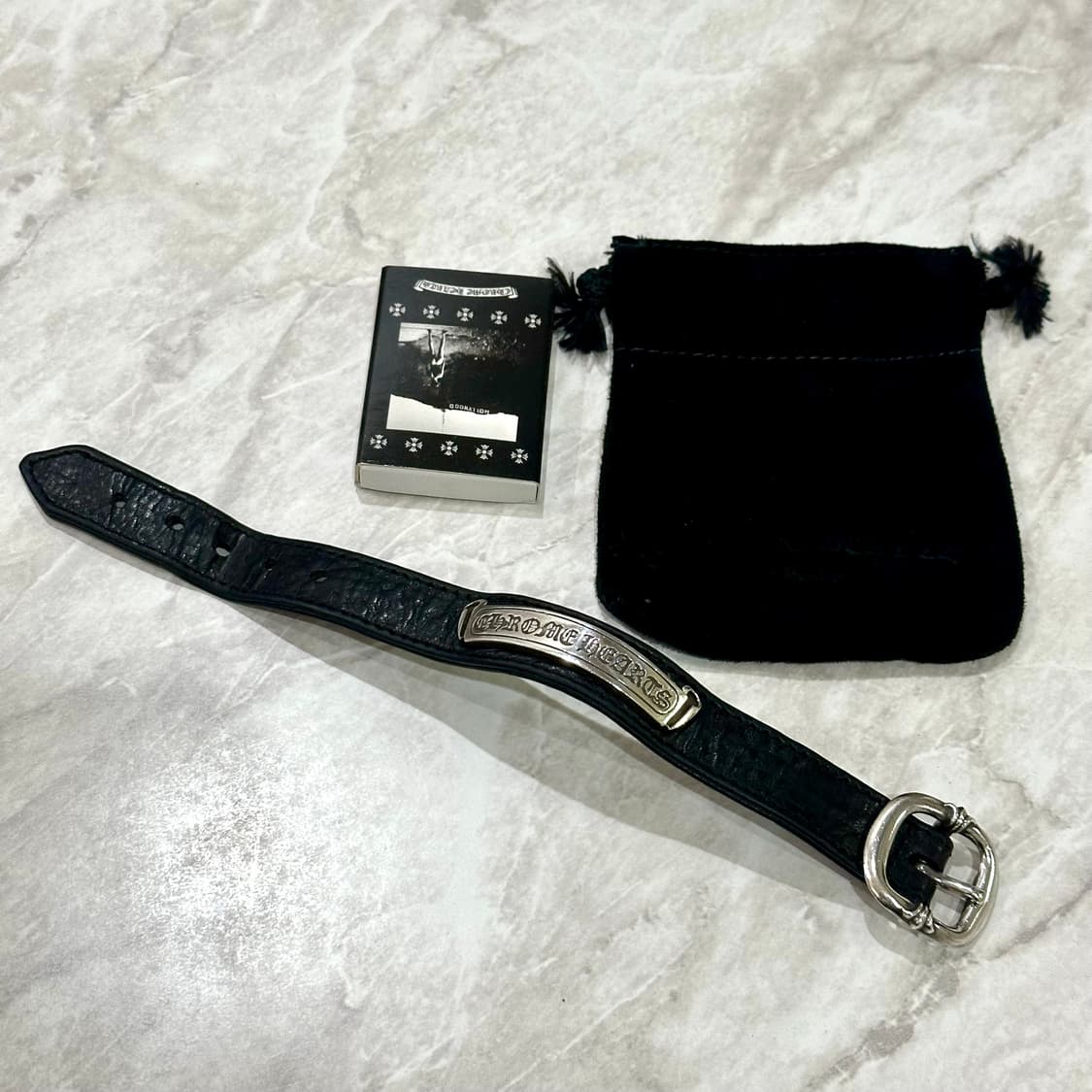 크롬하츠 레터링 레더 팔찌(9/상태굿) 상품이미지5