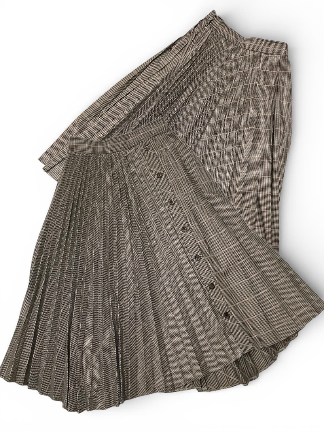 질스튜어트 체크 플리츠 버튼 포인트 롱스커트 66-77 상품이미지1