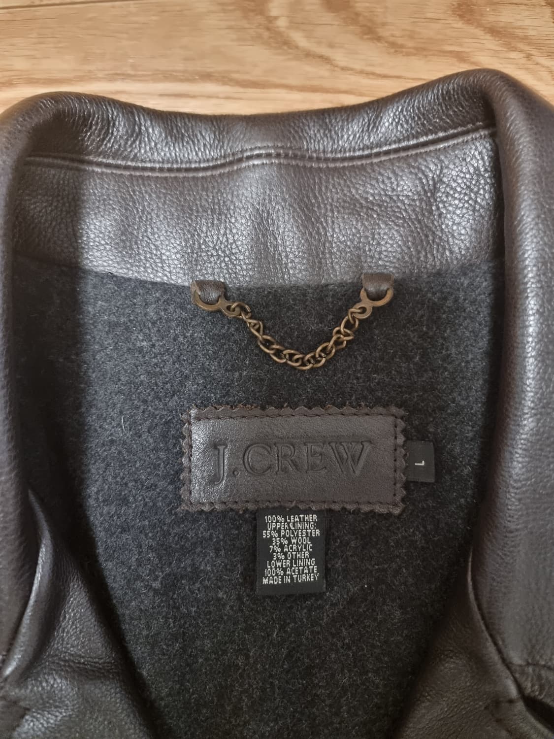 jcrew j.crew 제이크루 레더 카코트 다크 브라운 L 상품이미지3