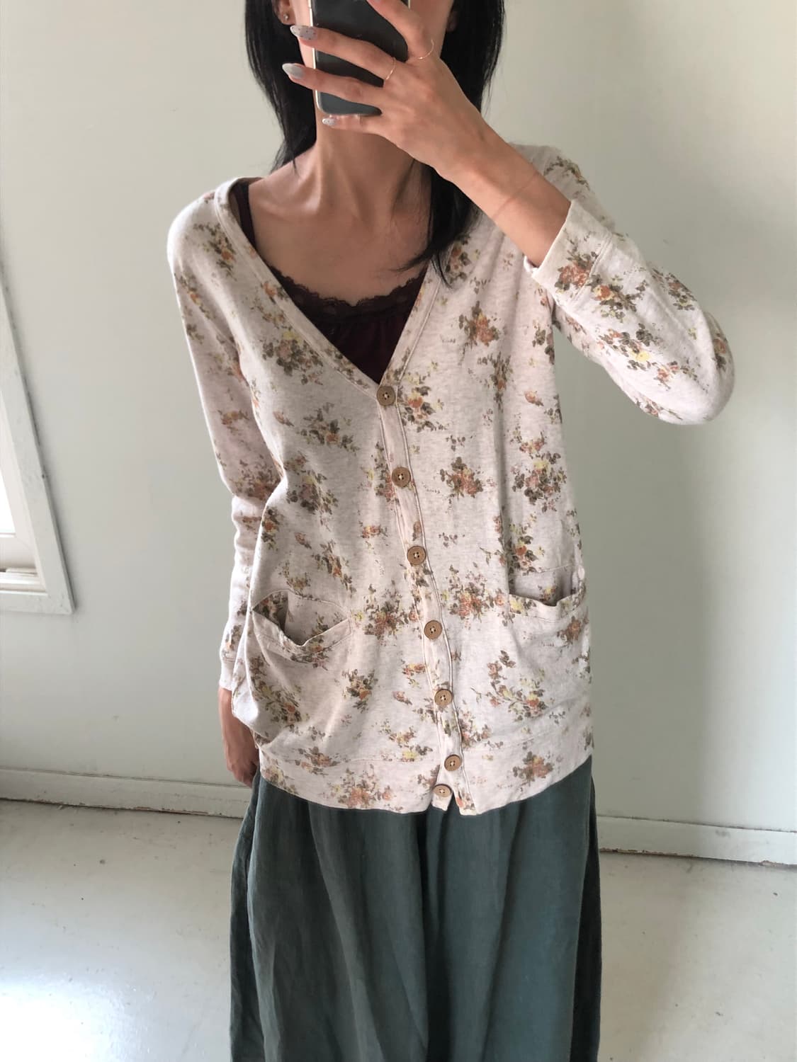 일본빈티지 플라워 가디건 상품이미지1