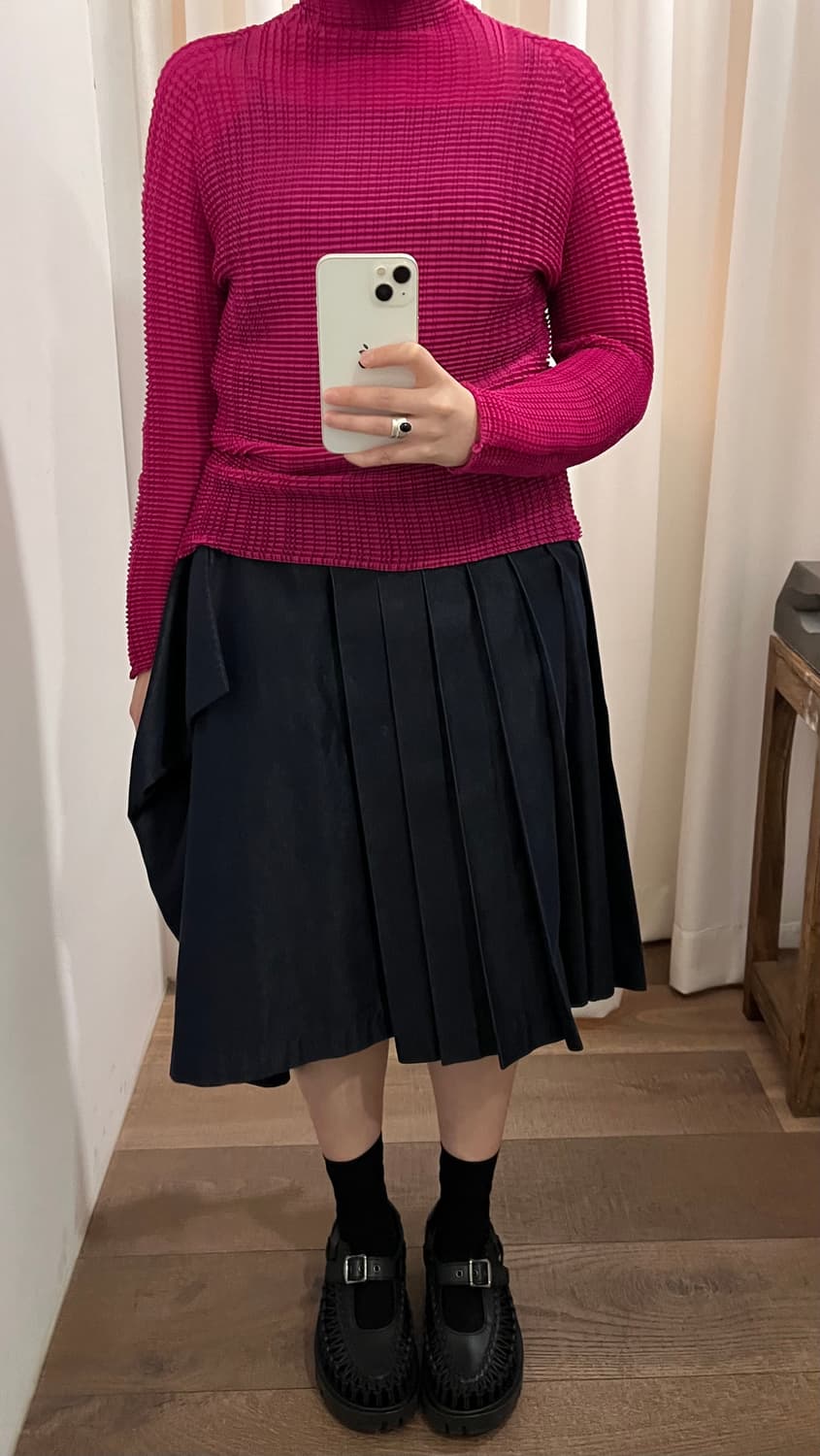 Denim Pleats Transformed Skirt 상품이미지2