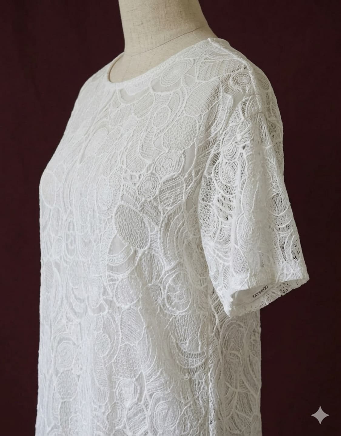 ♧ 페이우 FAYEWOO 화이트 레이스 반팔 블라우스 55 상품이미지4