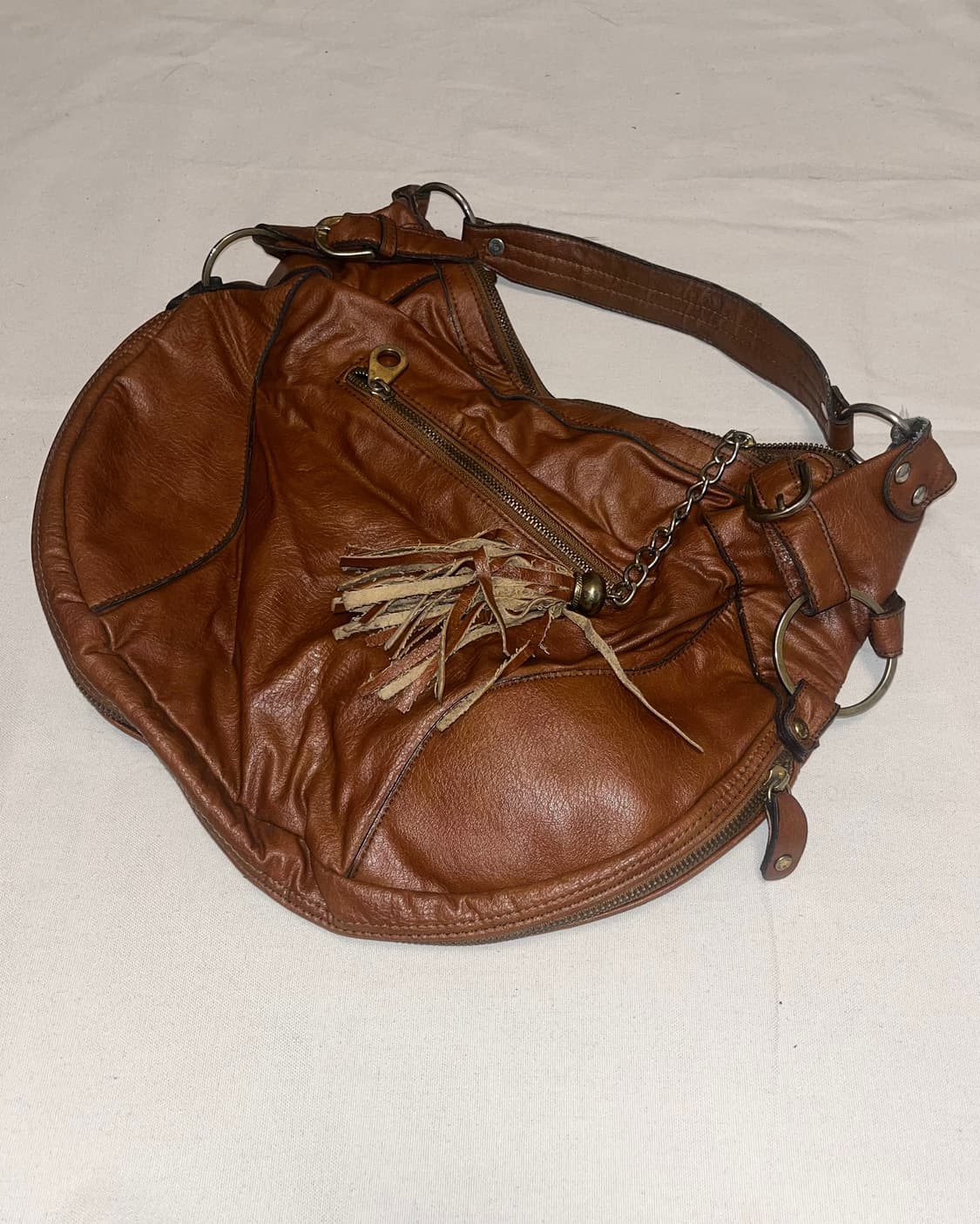 western mood brown leather shoulder bag 상품이미지1