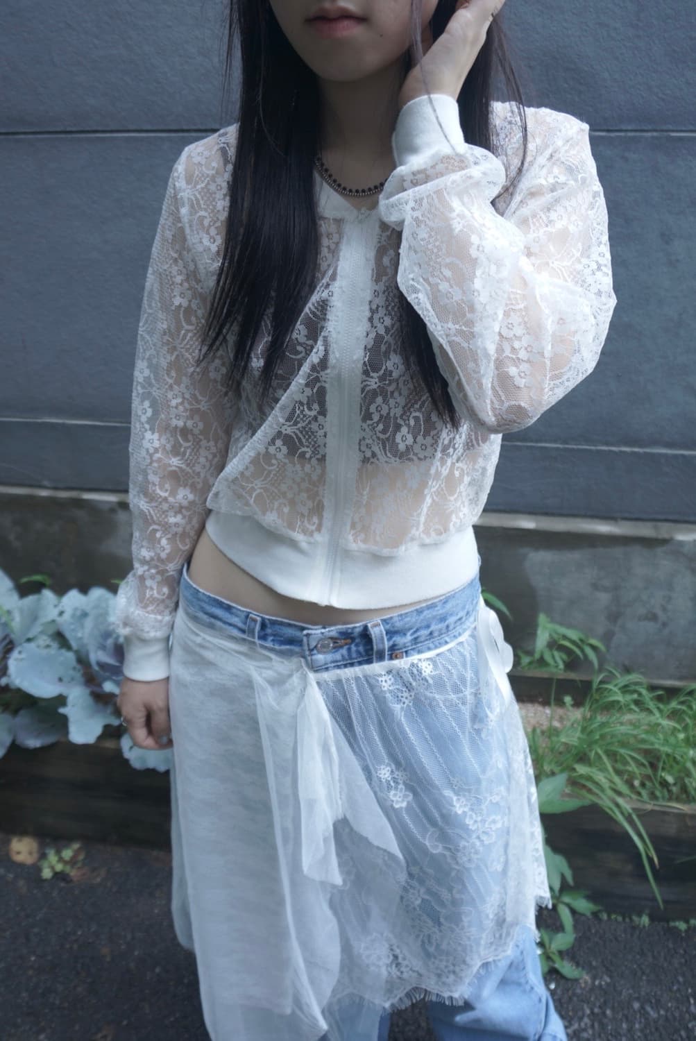 플라워 패턴 집업 상품이미지2