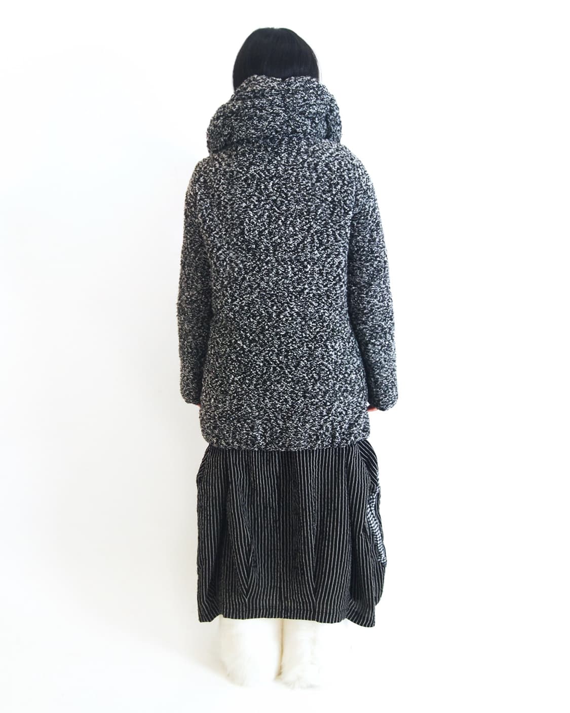 Cloud puff collar thick bokashi coat 상품이미지4