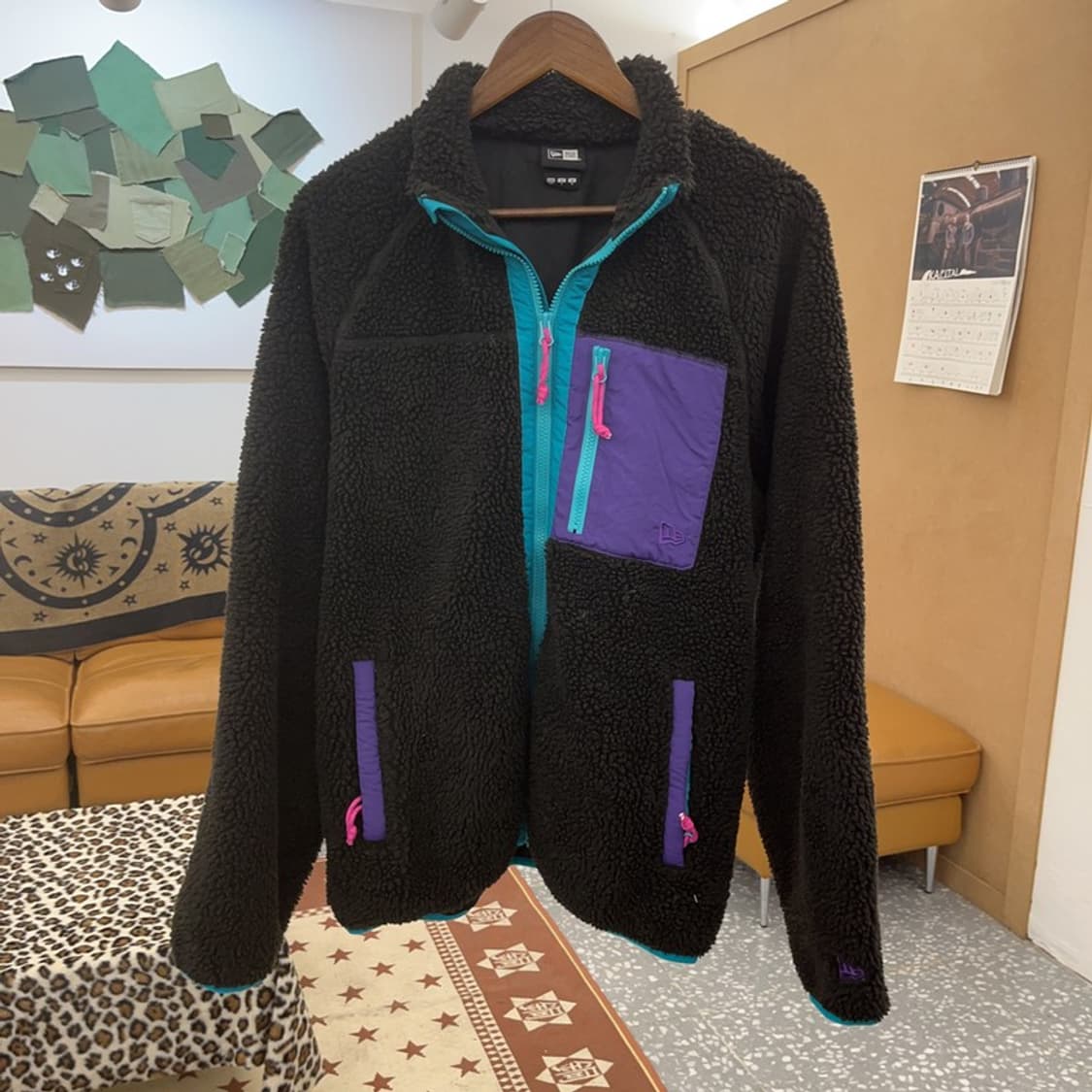 뉴에라 올드스쿨 레트로 키치 컬러매치 후리스 자켓 100 C09698 상품이미지3