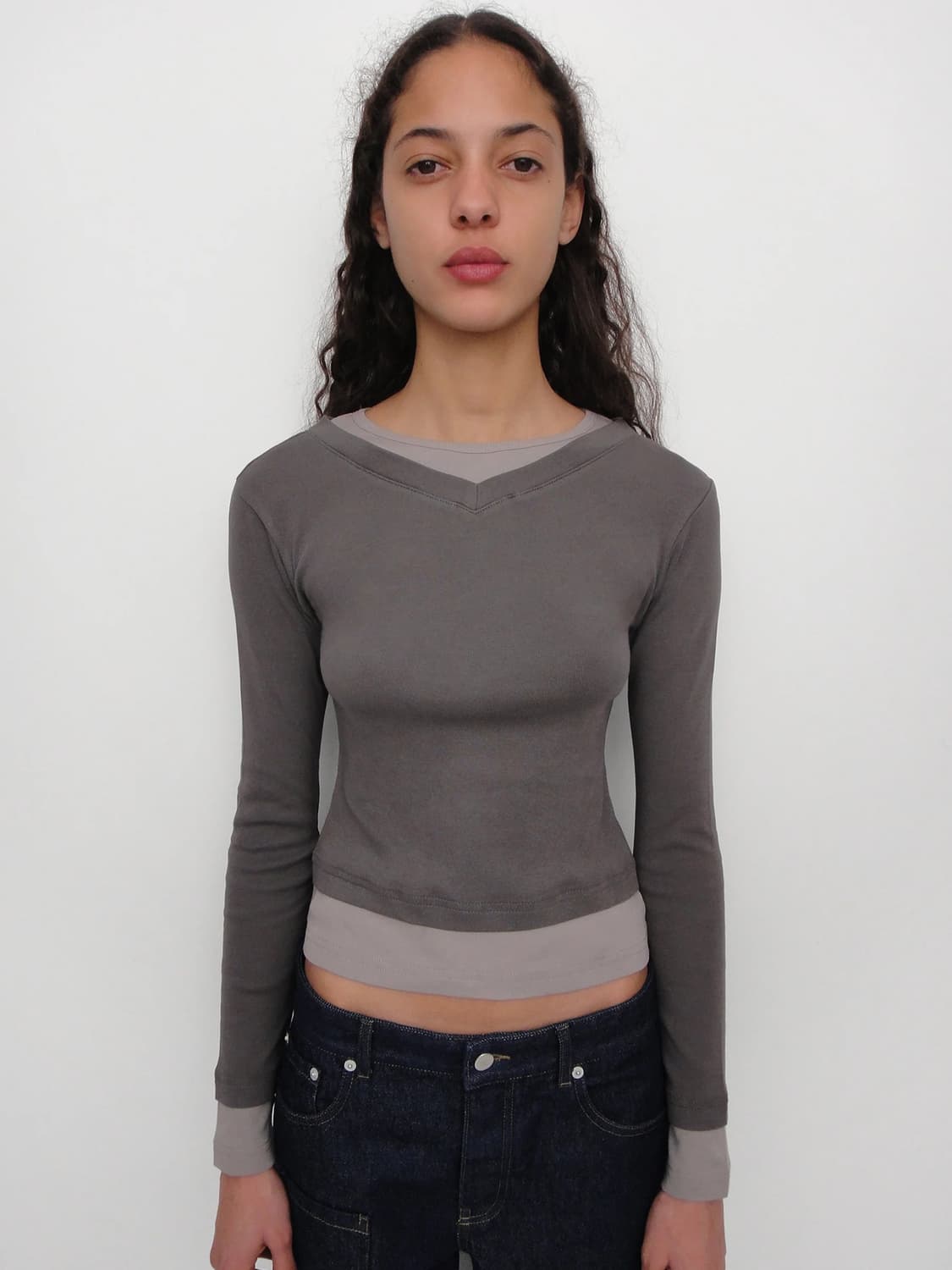 (M,L) 기마구아스 SAMM 롱슬리브 /라이트그레이 상품이미지3