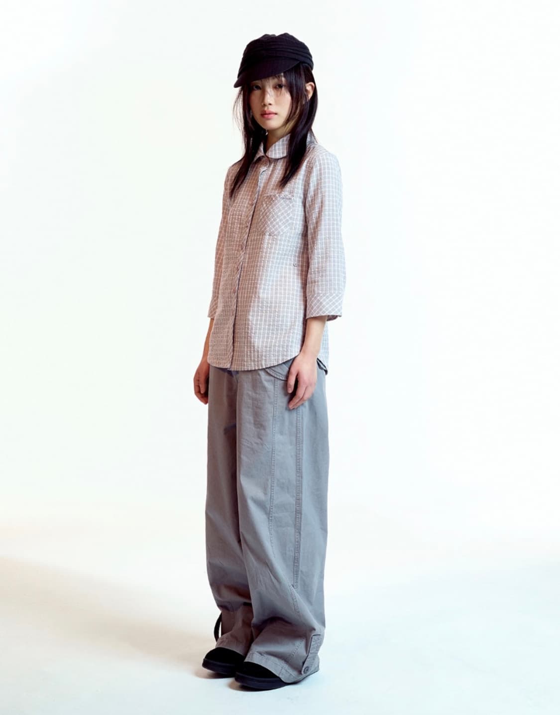 코이세이오 ROUND COLLAR CAPRI SHIRT ASH PINK  상품이미지3