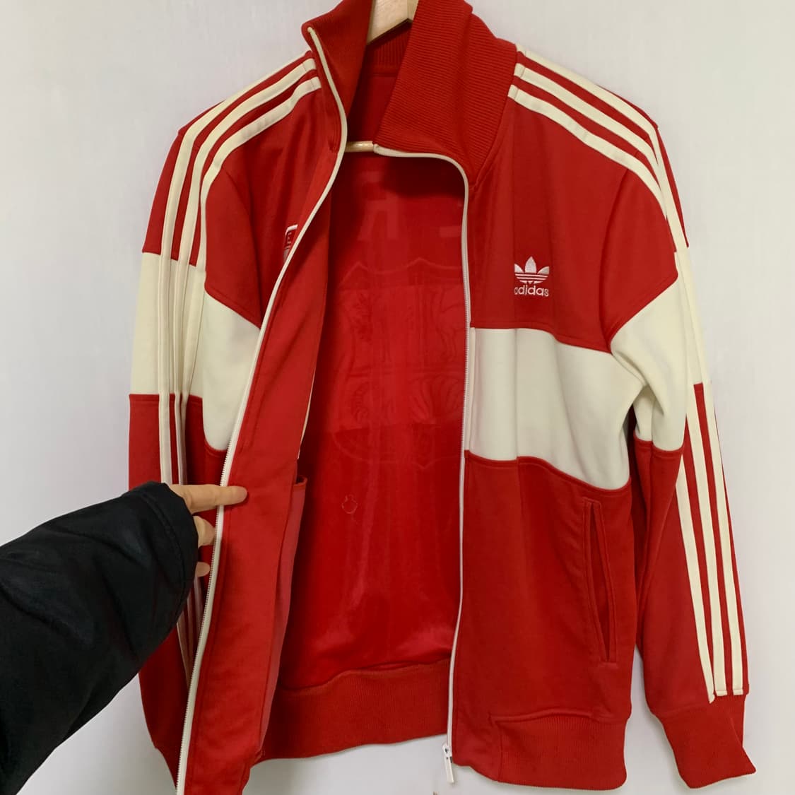 아디다스 페루 트랙탑 빈티지 져지 00s 2010 남녀공용 레드 아이보리 상품이미지5
