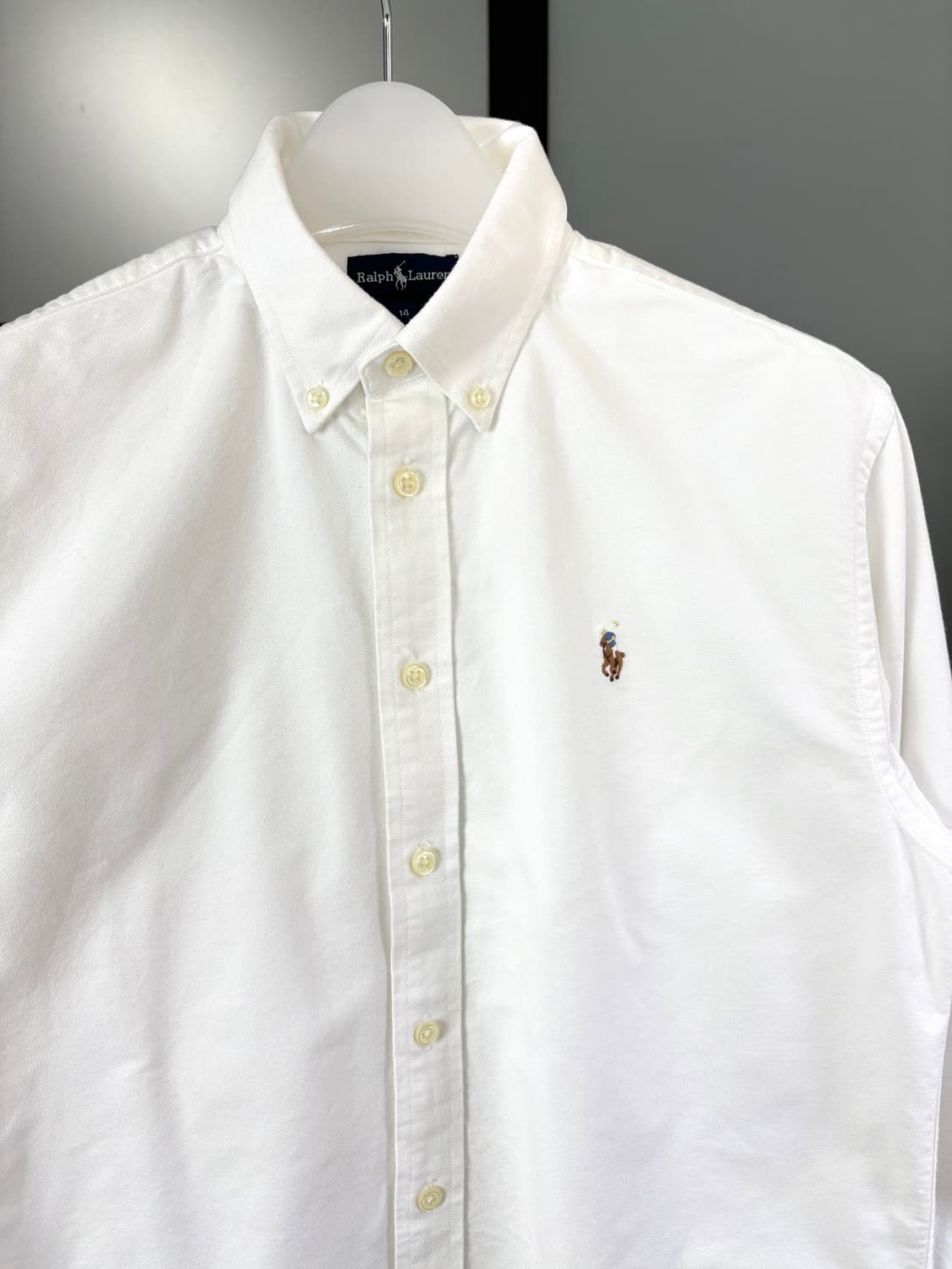 [L]POLO 화이트 여성 옥스포드 긴팔셔츠  상품이미지5