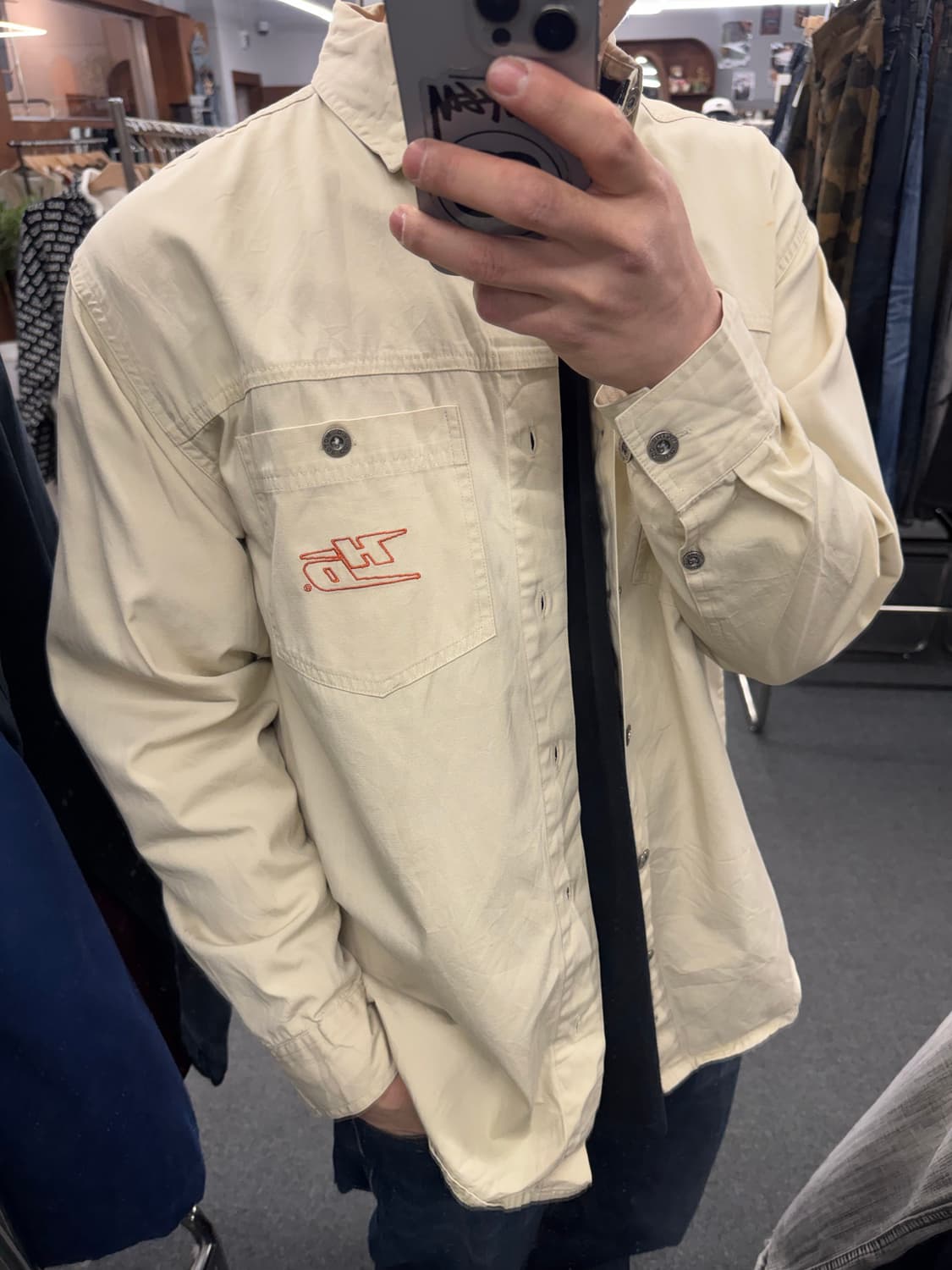 OS)할리데이비슨 vintage 그래픽 버튼 긴팔셔츠 상품이미지1