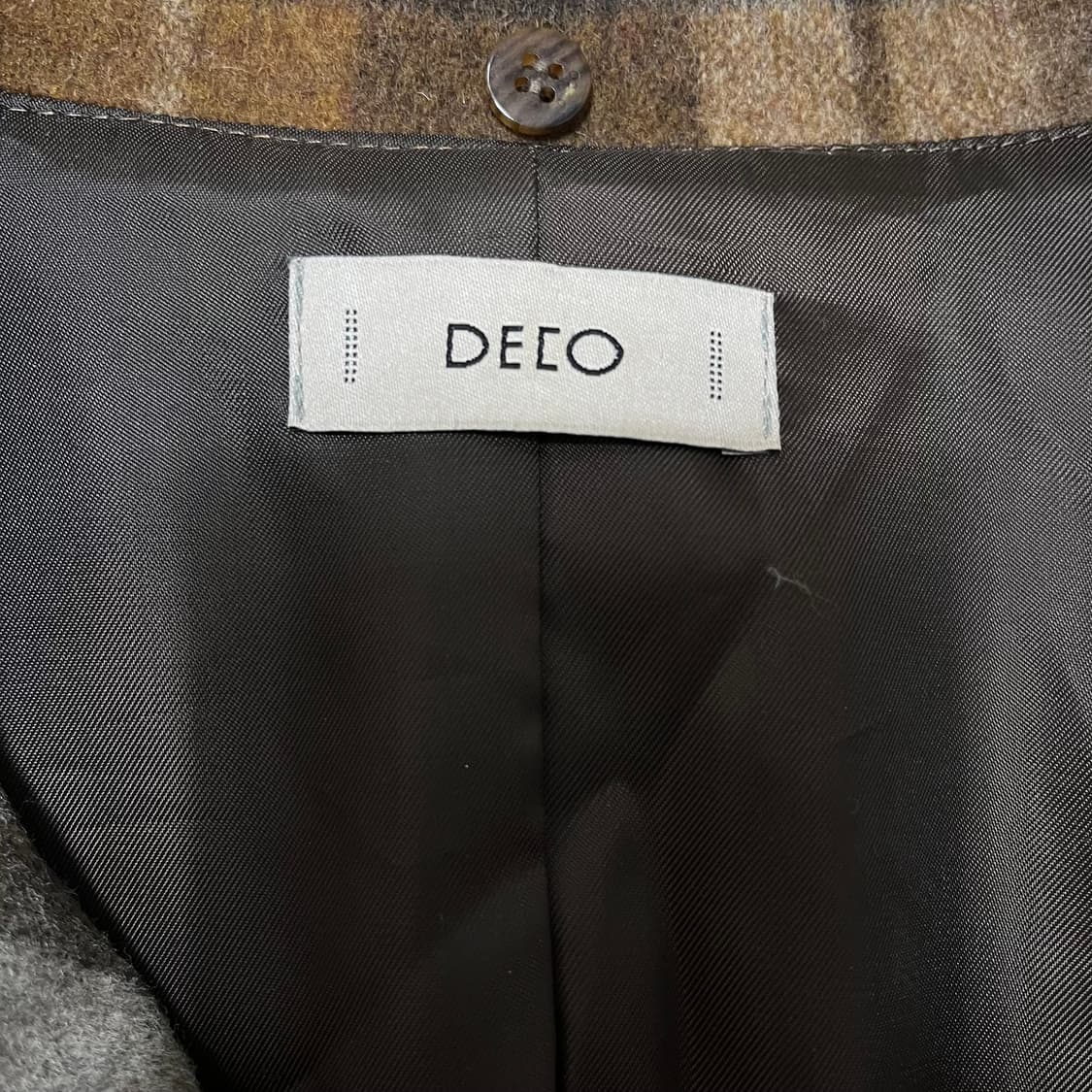 DECO 여성 모직 울 베이지 체크자켓 S(90) 상품이미지4