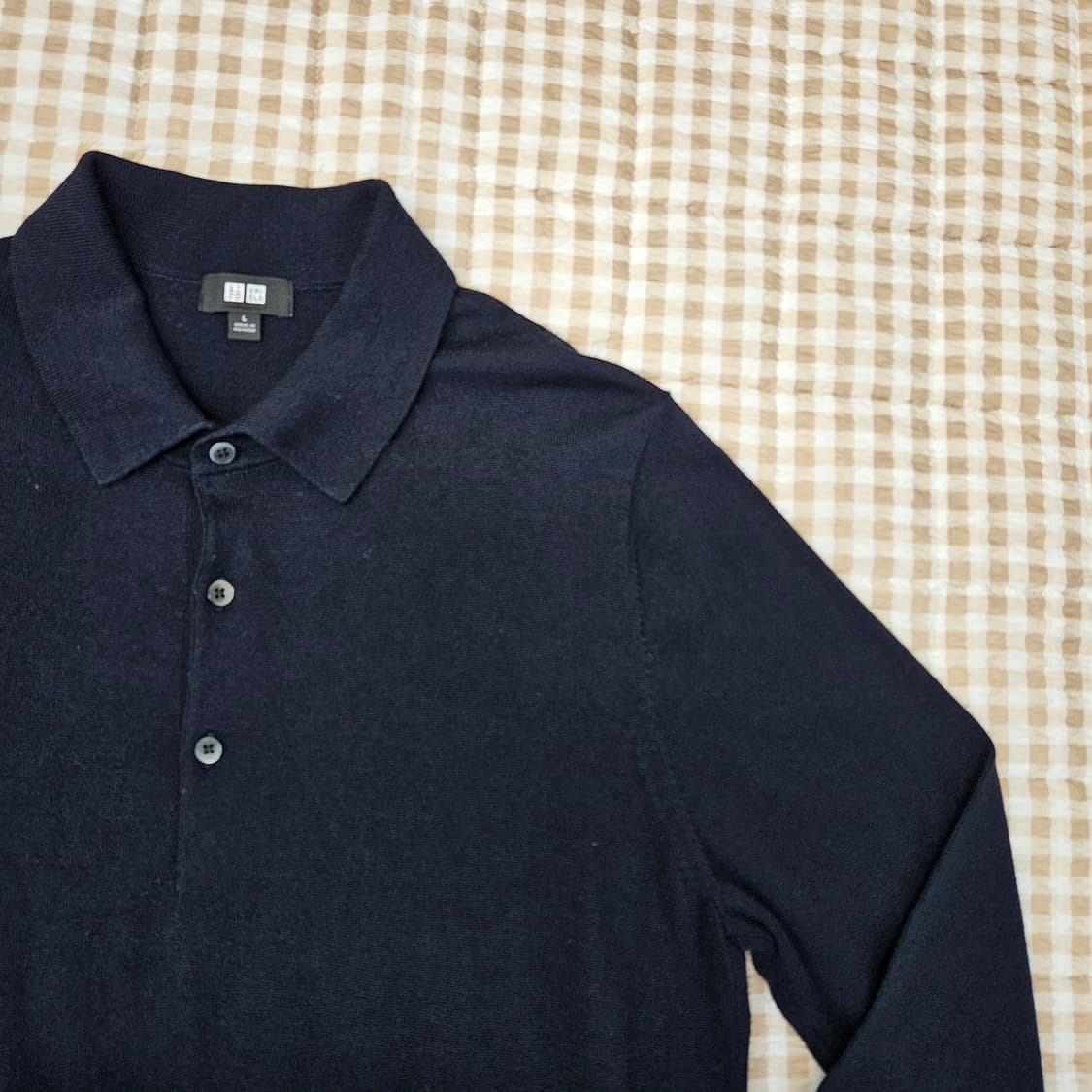 유니클로 울100 니트 카라티 남자100 상품이미지3