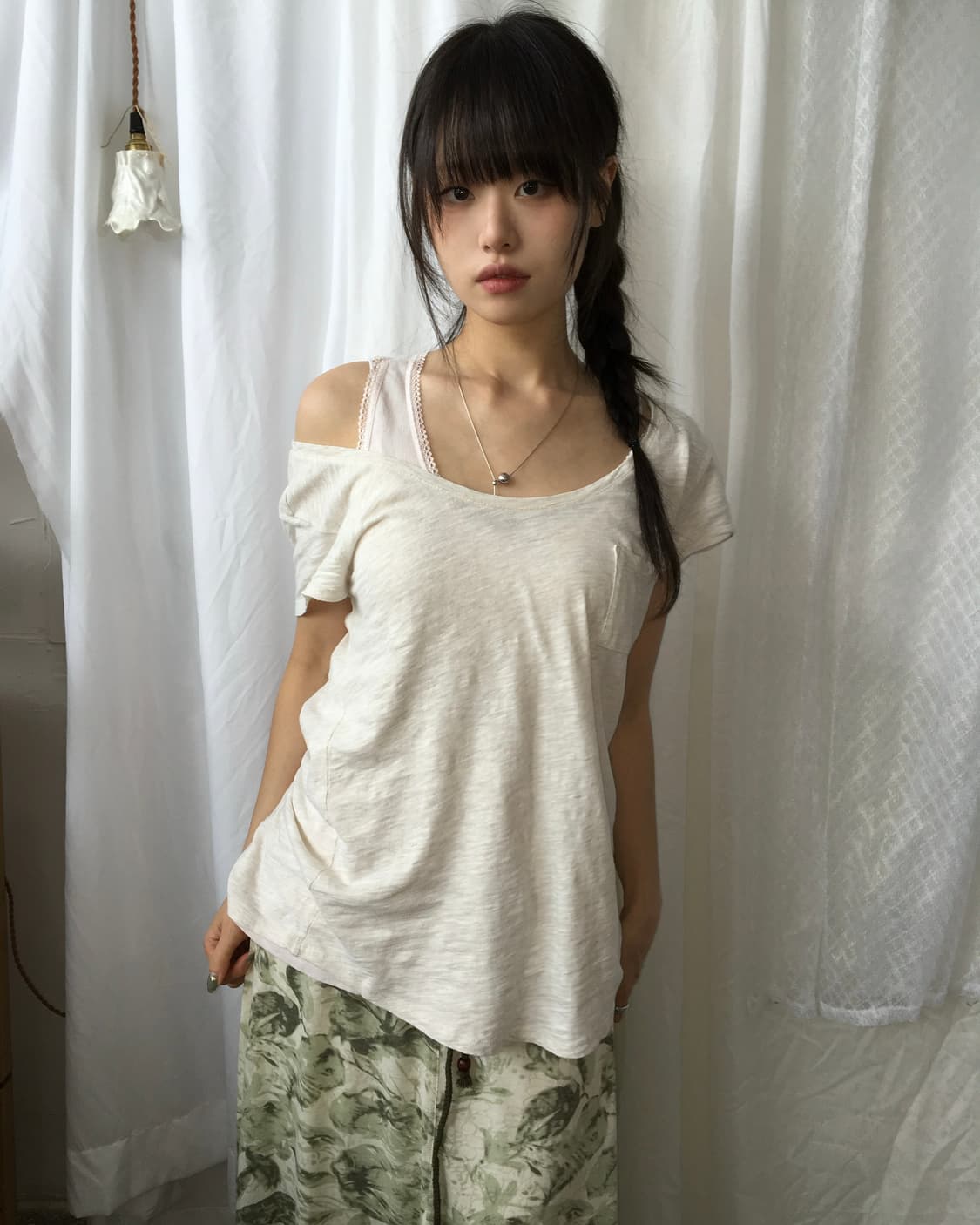 ✷ Green Floral Long Skirt 상품이미지2
