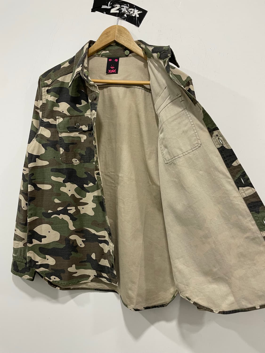 X-girl 엑스걸 스타 카모플라쥬 밀리터리 긴팔셔츠 상품이미지7