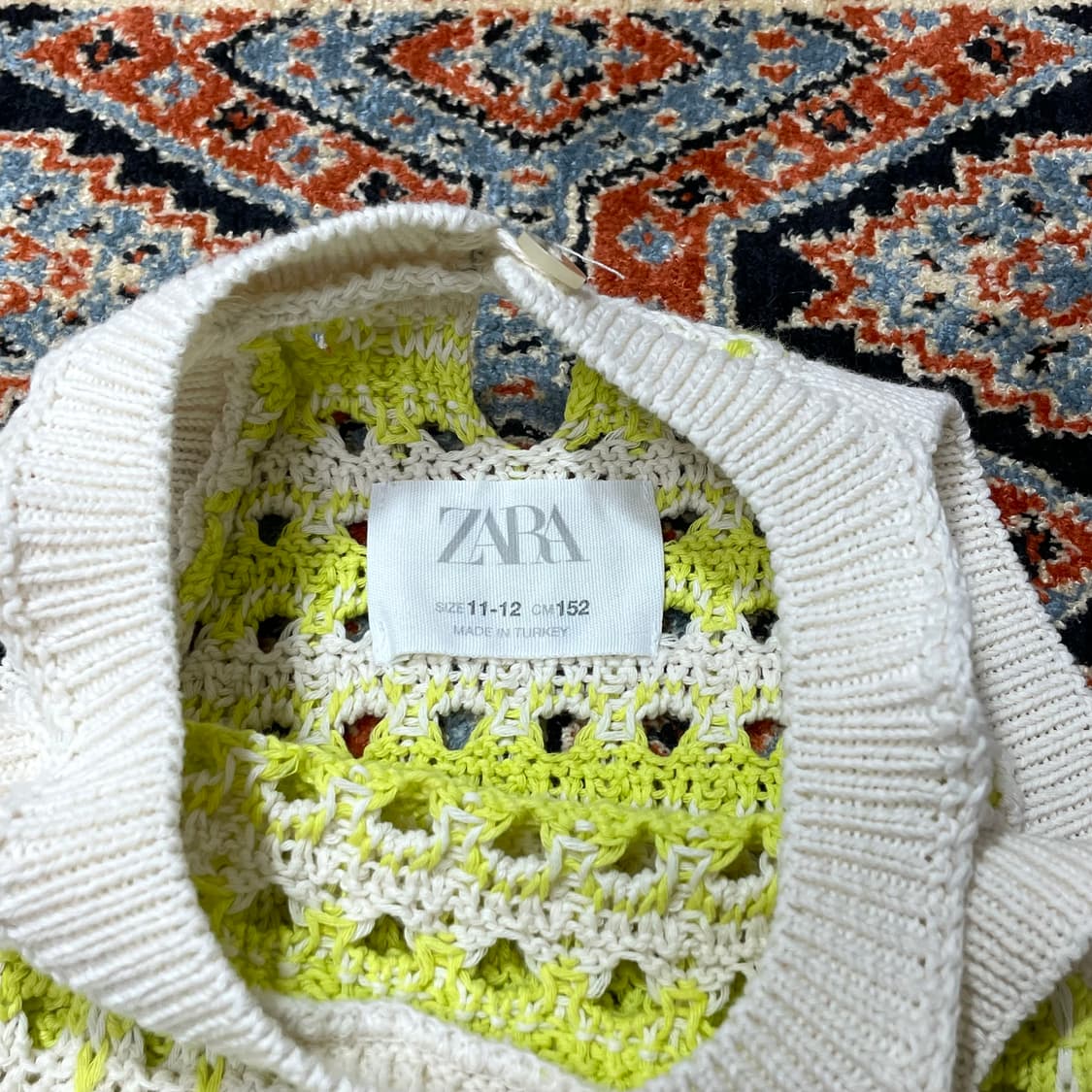 자라 ZARA 아이보리 연두체크 나시 탱크탑 여성XS 상품이미지2